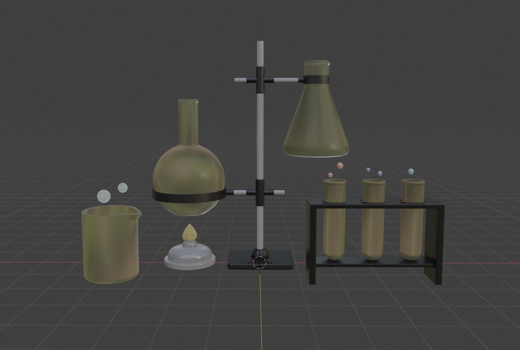 Chemical Elements Set Low-poly 3D model_1