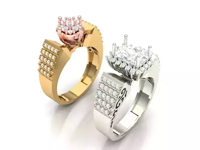 Womens Two piece solitaire ring