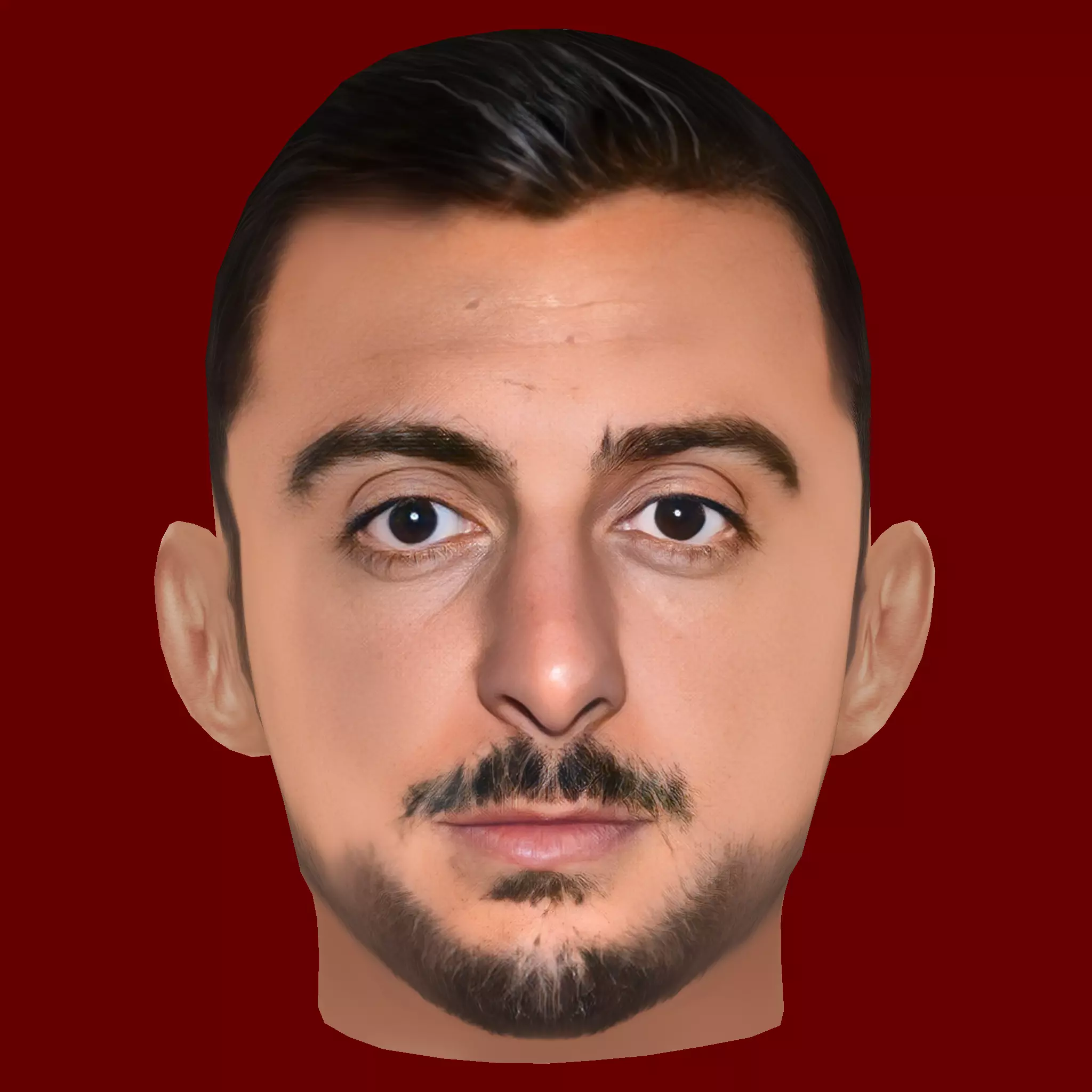 Joselu Head - Low poly head for game Low-poly 3D model_0