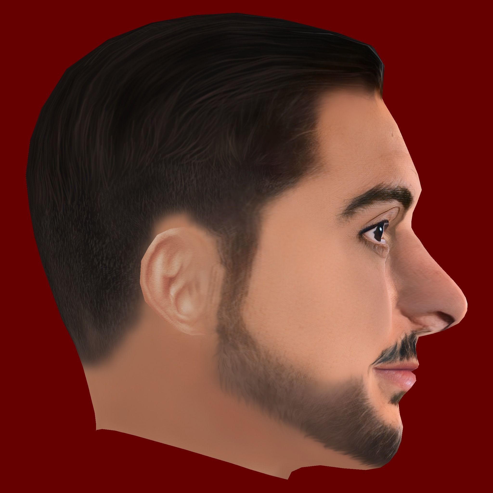 Joselu Head - Low poly head for game Low-poly 3D model_5