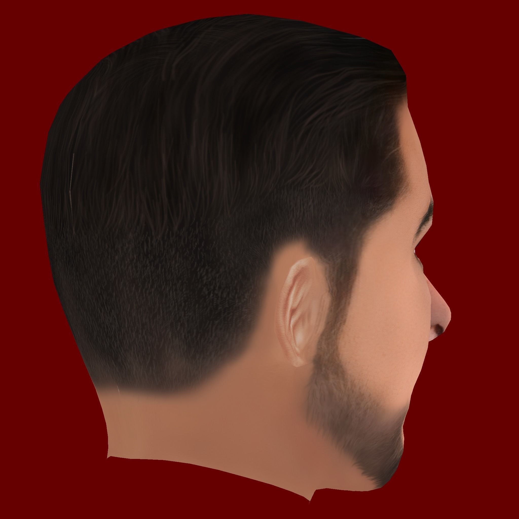 Joselu Head - Low poly head for game Low-poly 3D model_4
