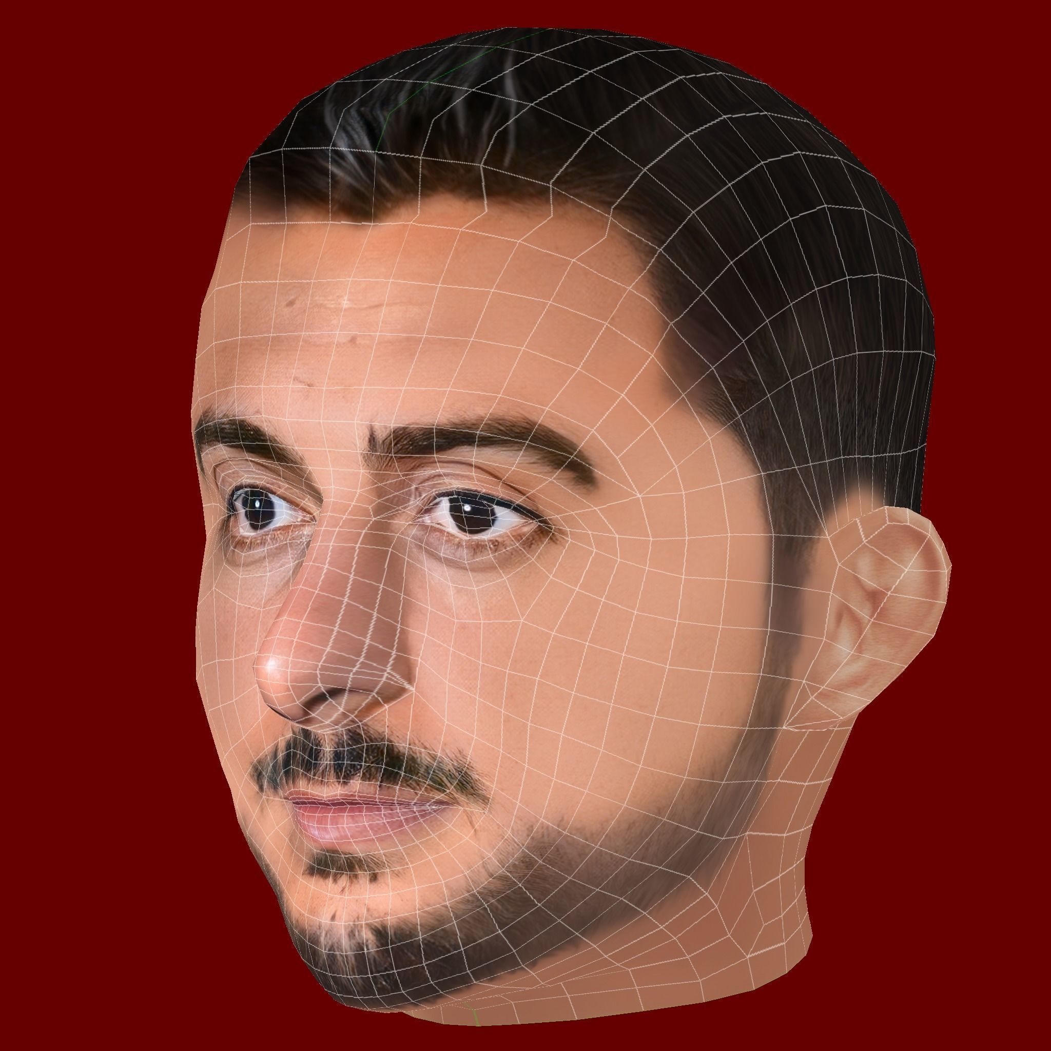 Joselu Head - Low poly head for game Low-poly 3D model_7