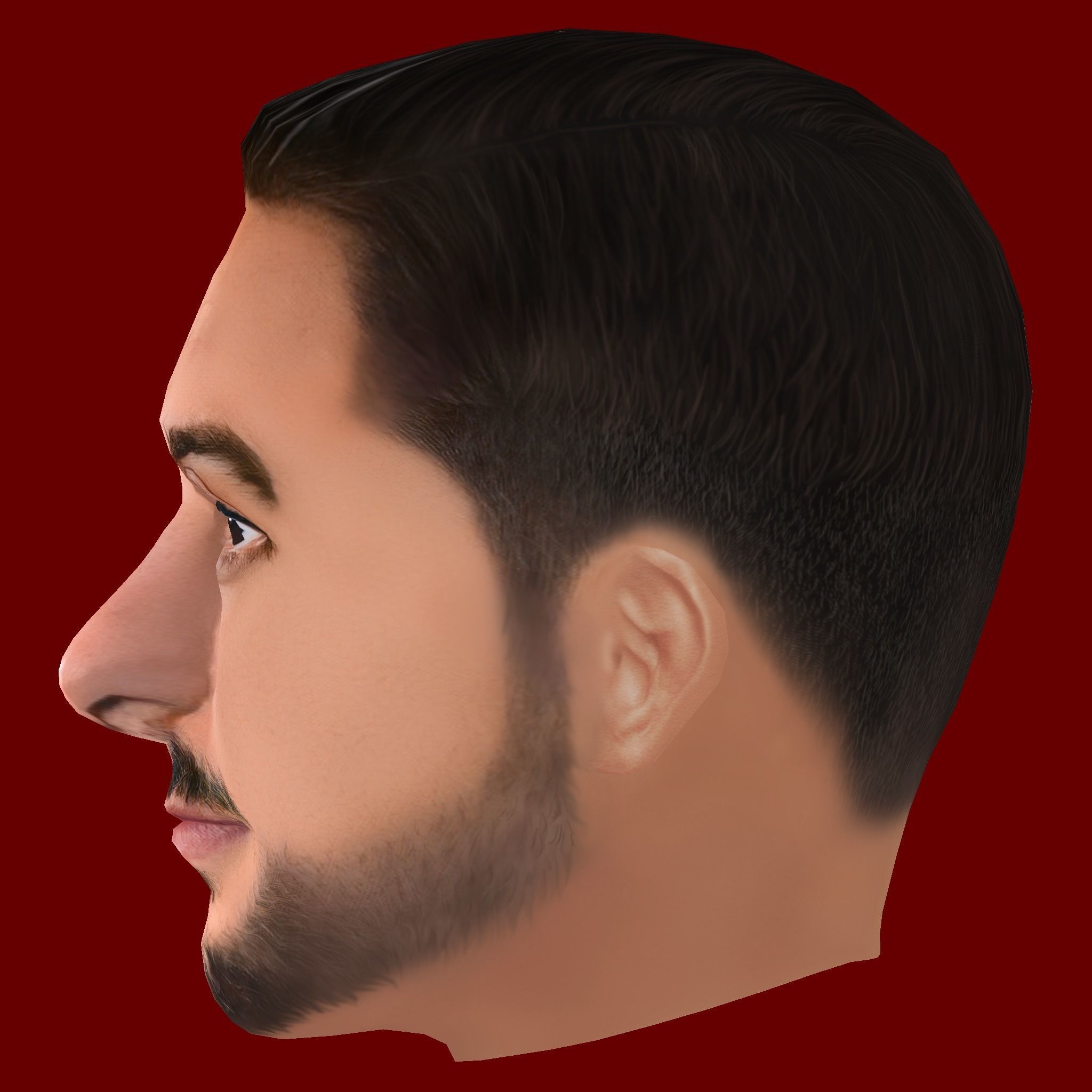 Joselu Head - Low poly head for game Low-poly 3D model_2