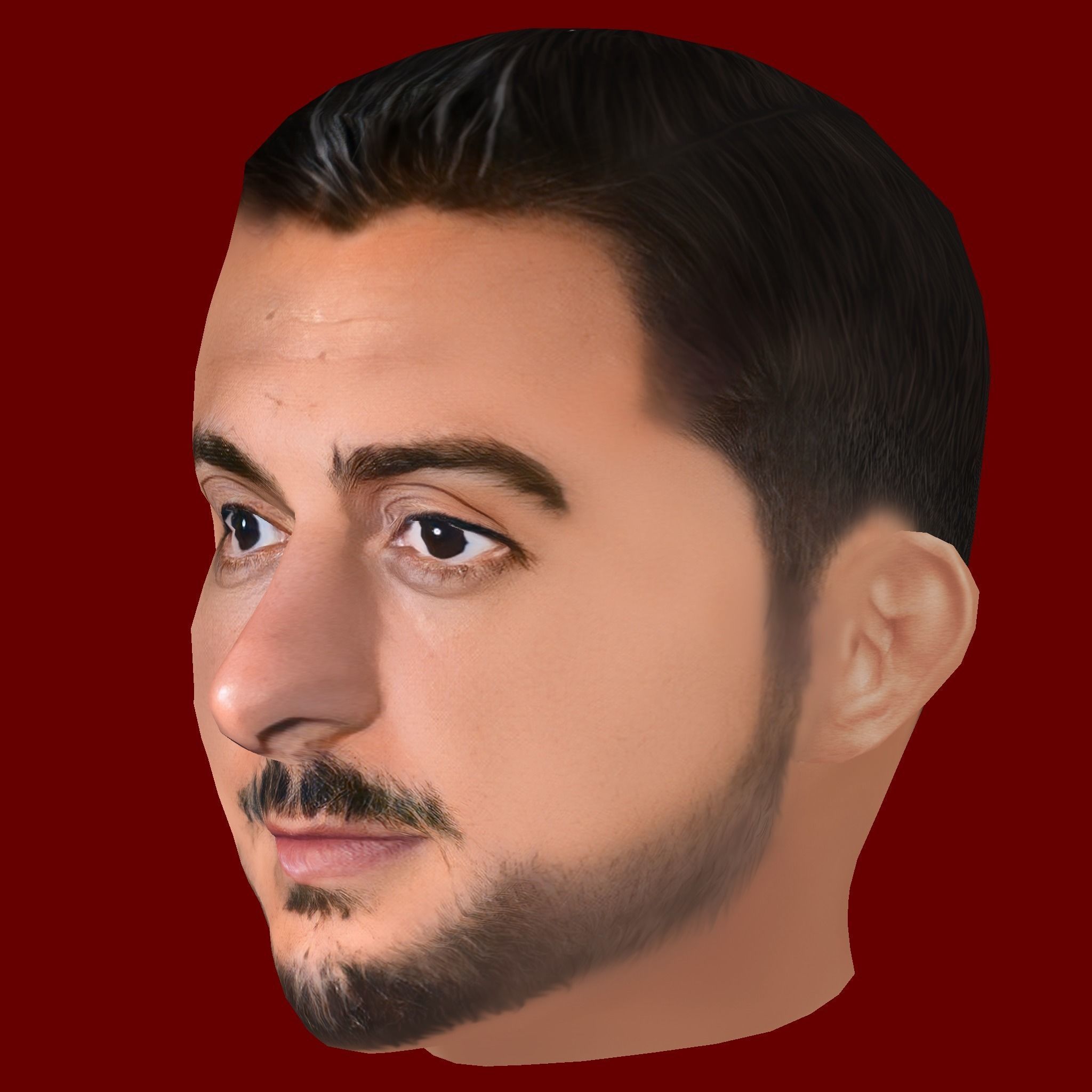 Joselu Head - Low poly head for game Low-poly 3D model_1