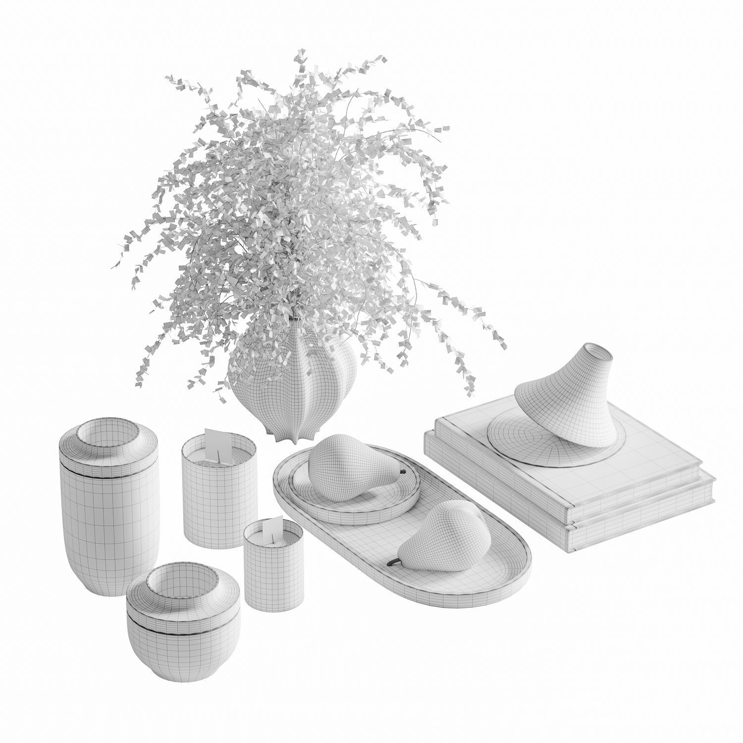Decoration set 02 Low-poly 3D model_3
