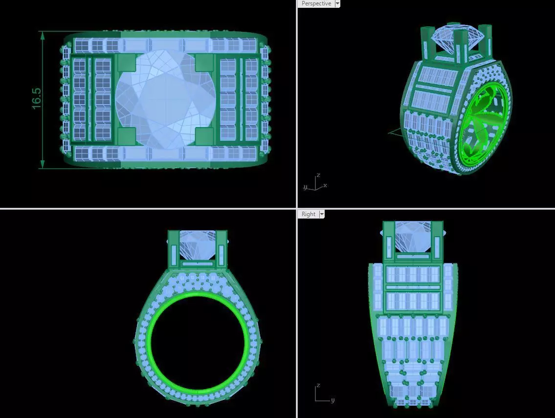 men diamond ring 3D print model_0