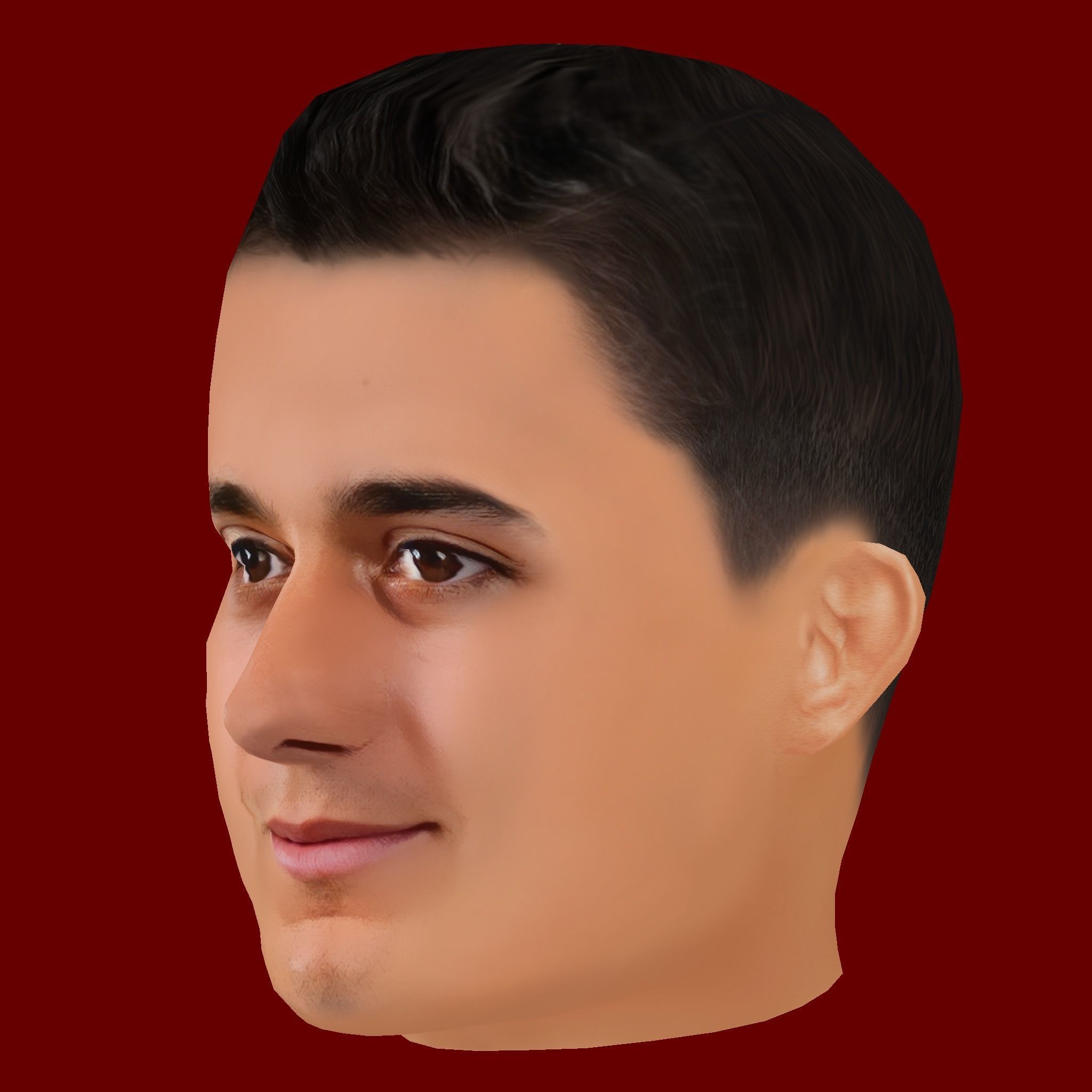 Lucas Vazquez Head - Low poly head for game Low-poly 3D model_1