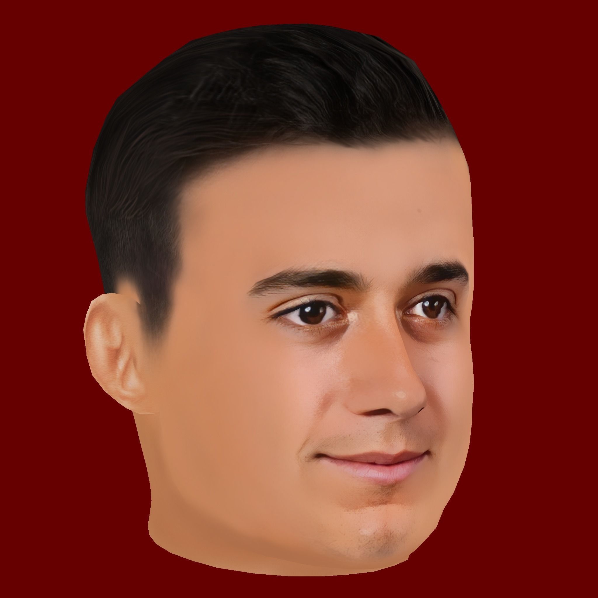 Lucas Vazquez Head - Low poly head for game Low-poly 3D model_6
