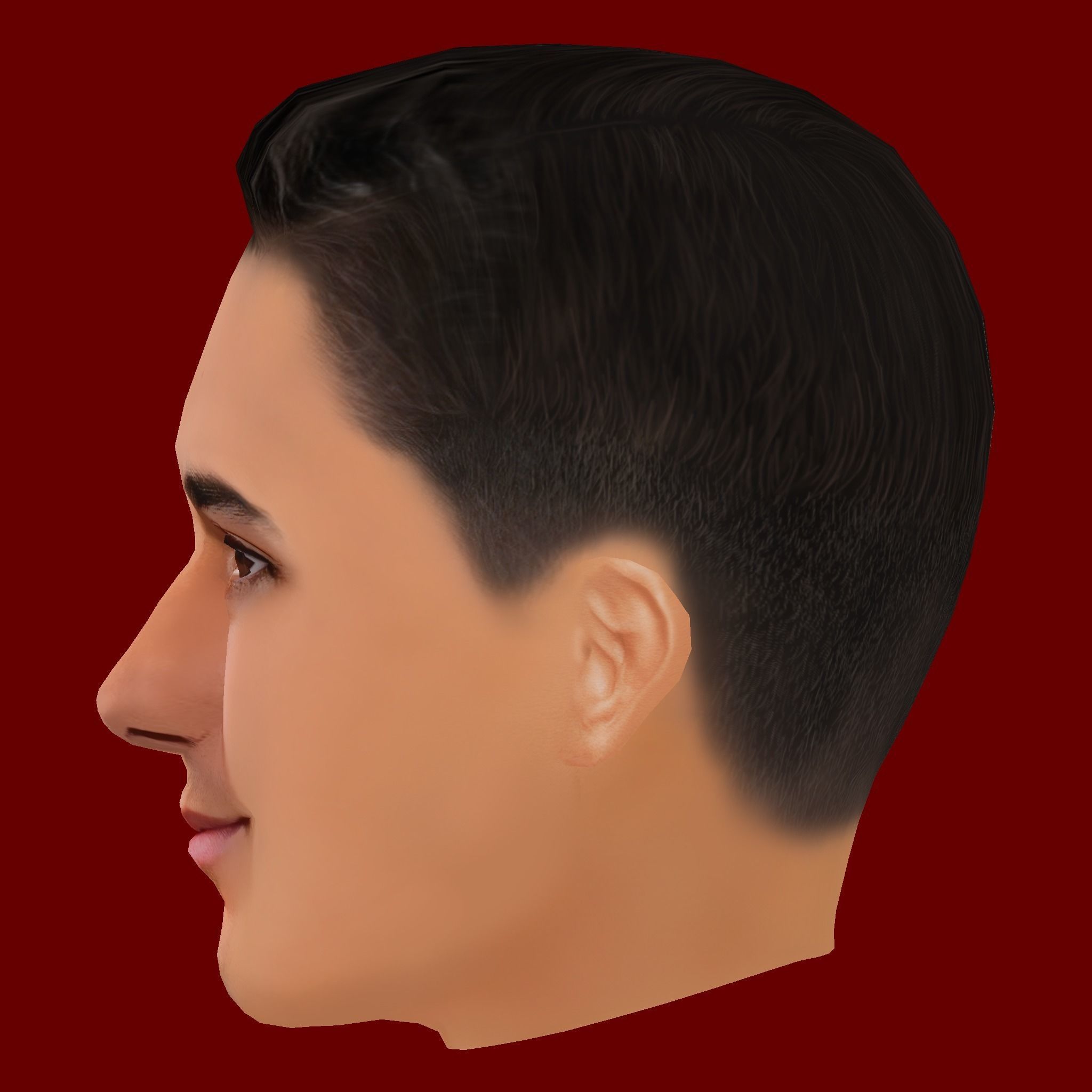 Lucas Vazquez Head - Low poly head for game Low-poly 3D model_2