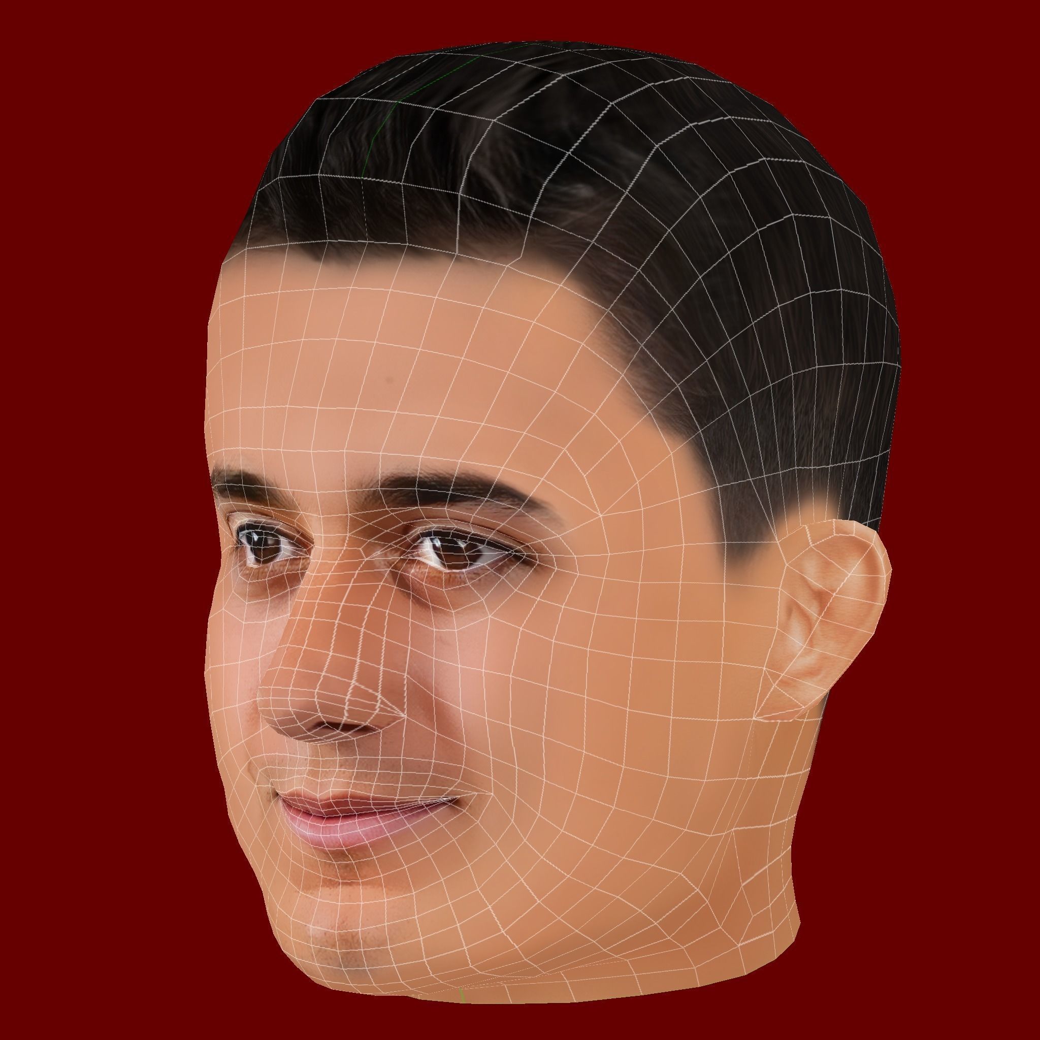 Lucas Vazquez Head - Low poly head for game Low-poly 3D model_7