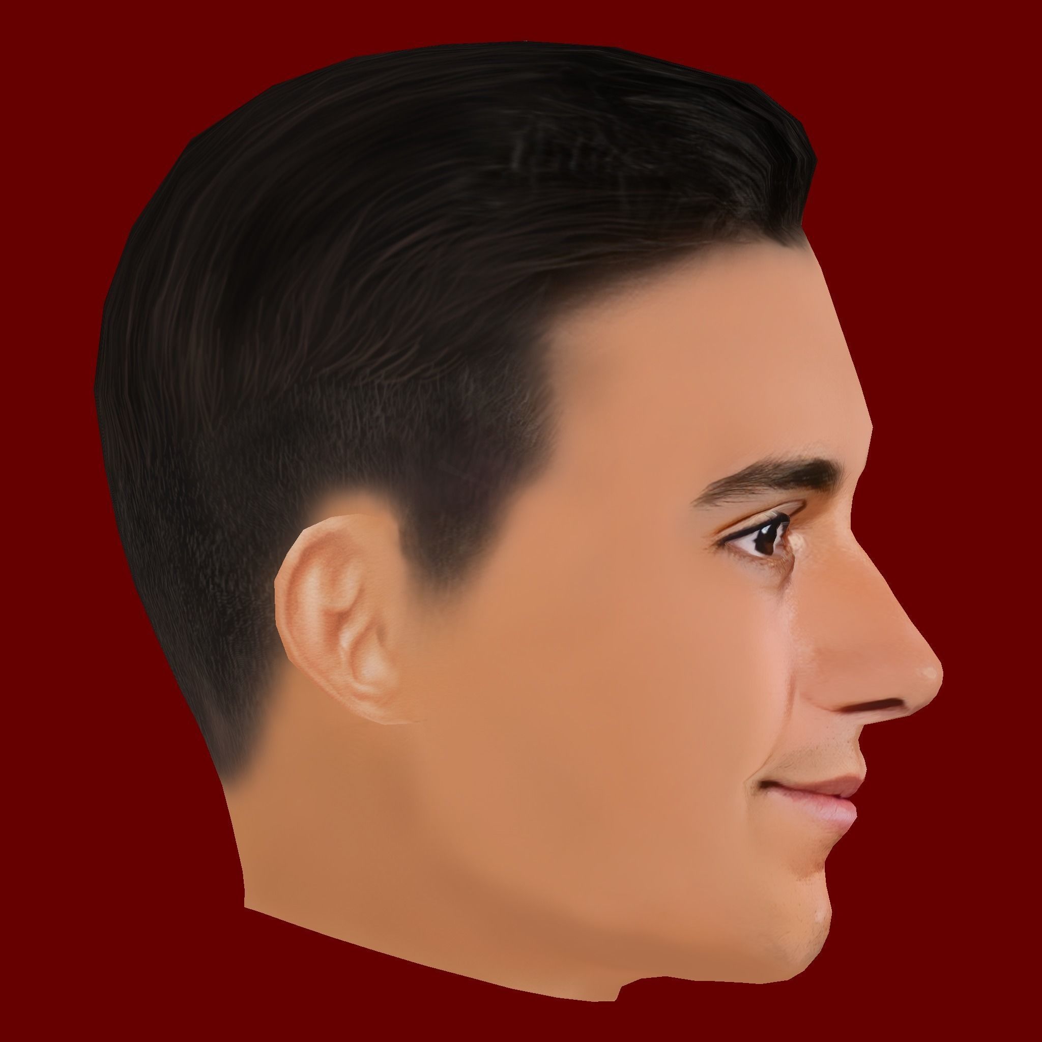 Lucas Vazquez Head - Low poly head for game Low-poly 3D model_5