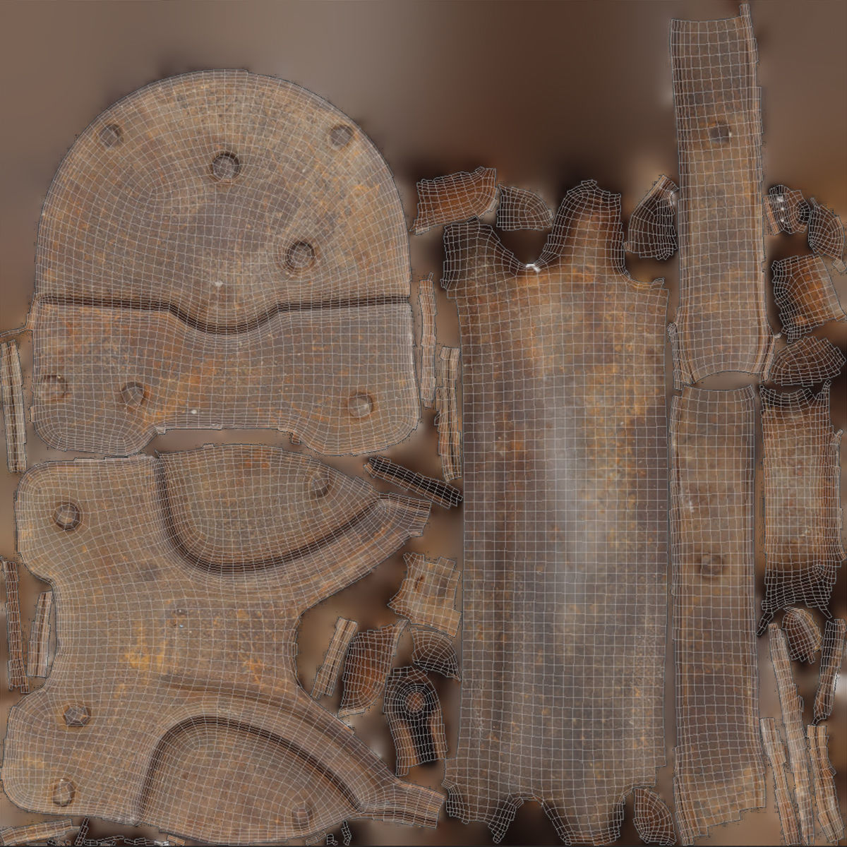 Old metal Lock Low-poly 3D model_8