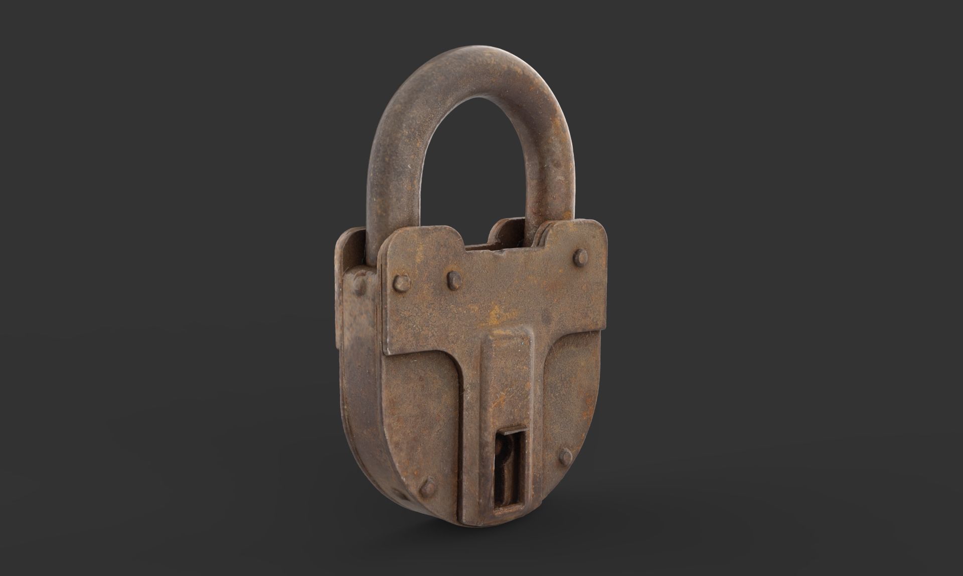 Old metal Lock Low-poly 3D model_3