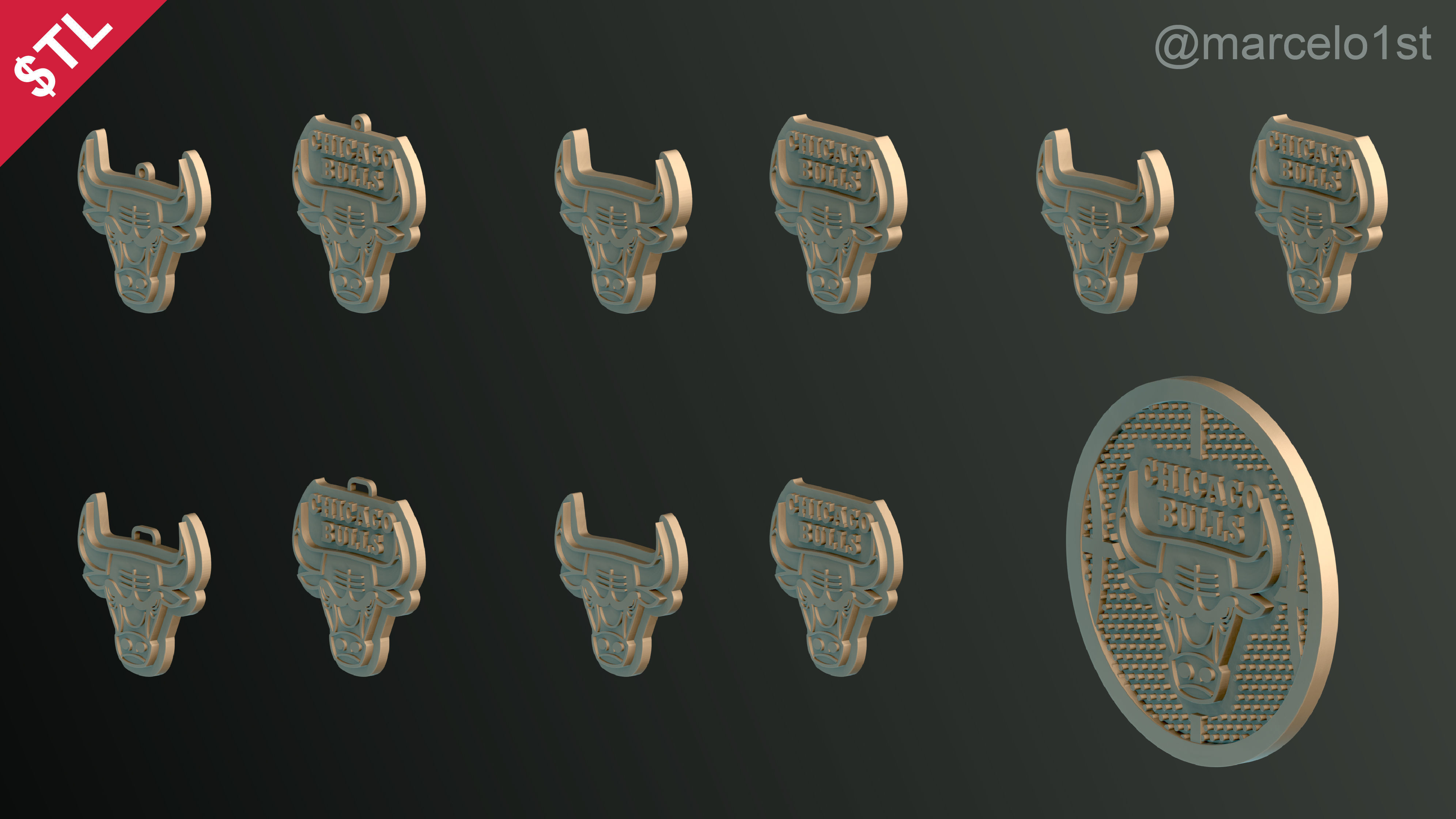 NBA CENTRAL - Chicago Bulls Pack 3D print model_12