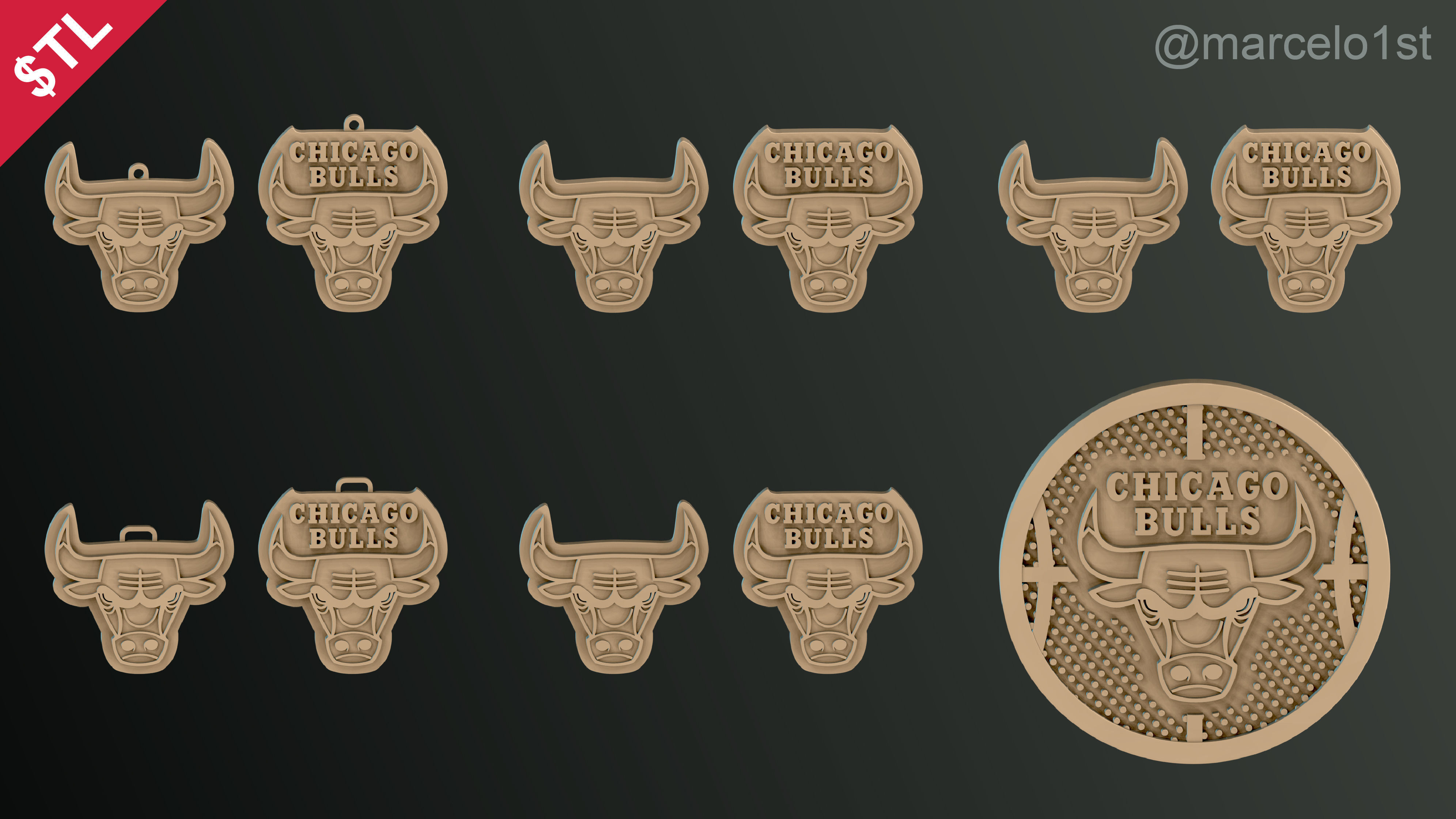 NBA CENTRAL - Chicago Bulls Pack 3D print model_39