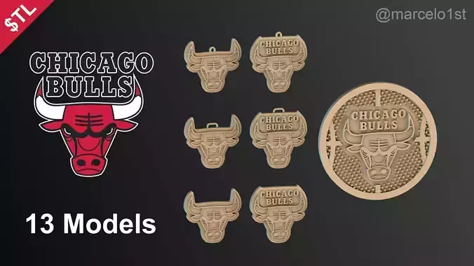 NBA CENTRAL - Chicago Bulls Pack 3D print model