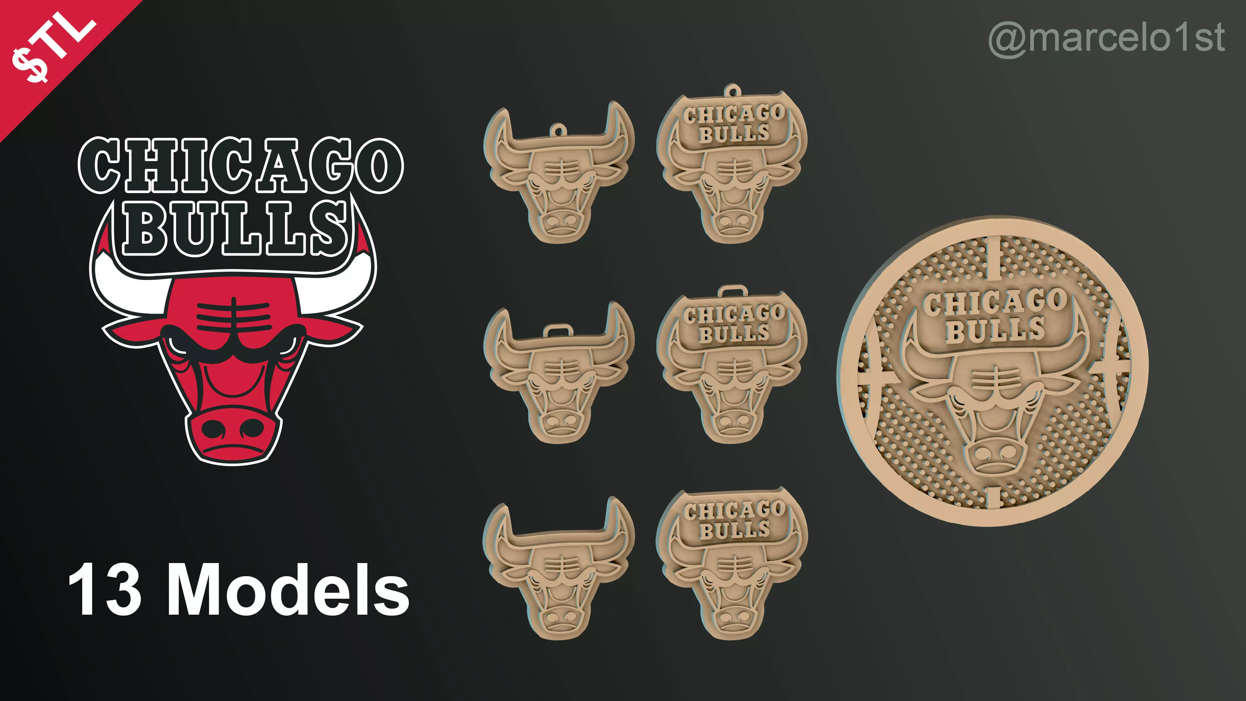 NBA CENTRAL - Chicago Bulls Pack 3D print model_0