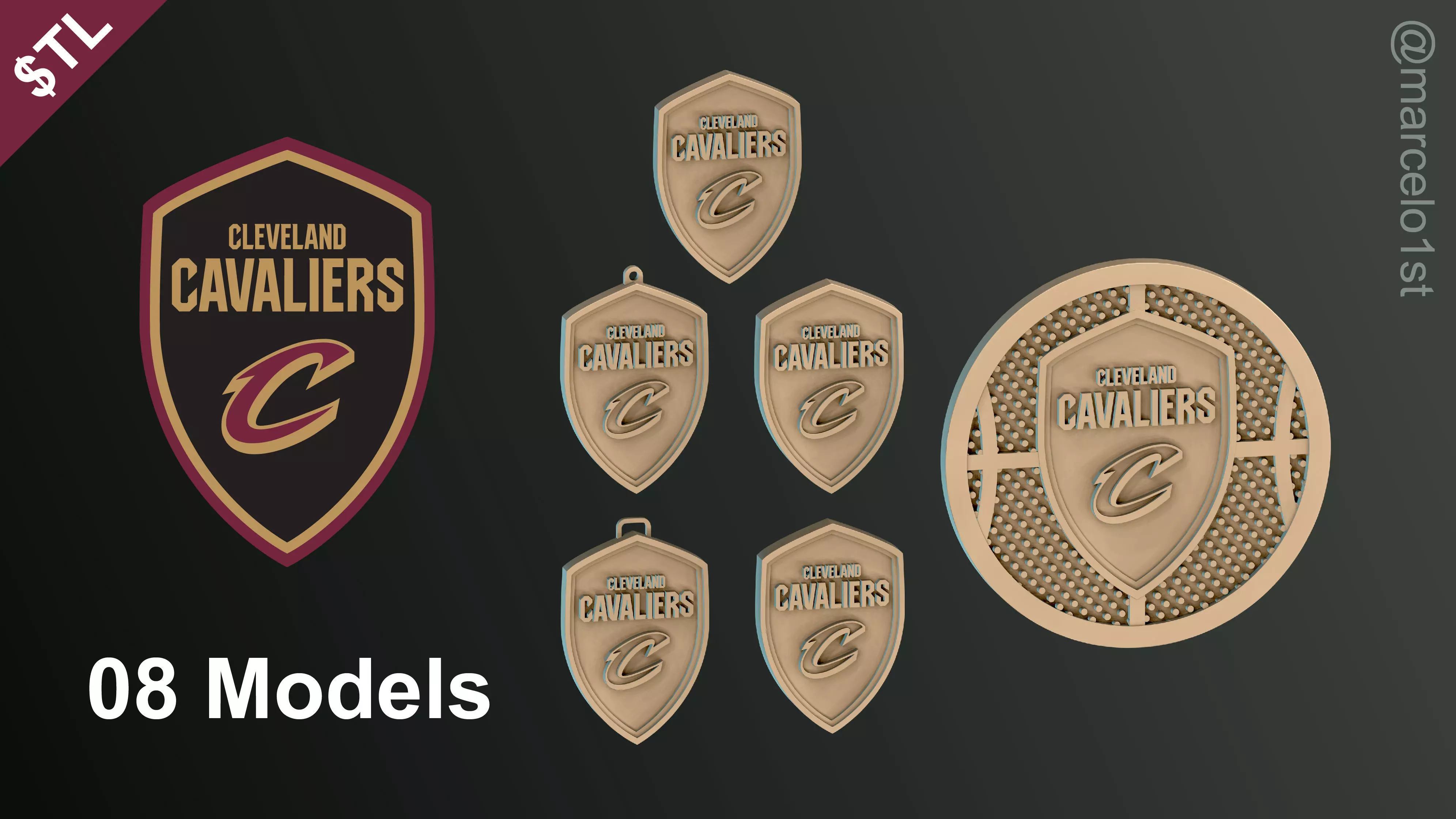 NBA CENTRAL - Cleveland Cavaliers Pack 3D print model_0