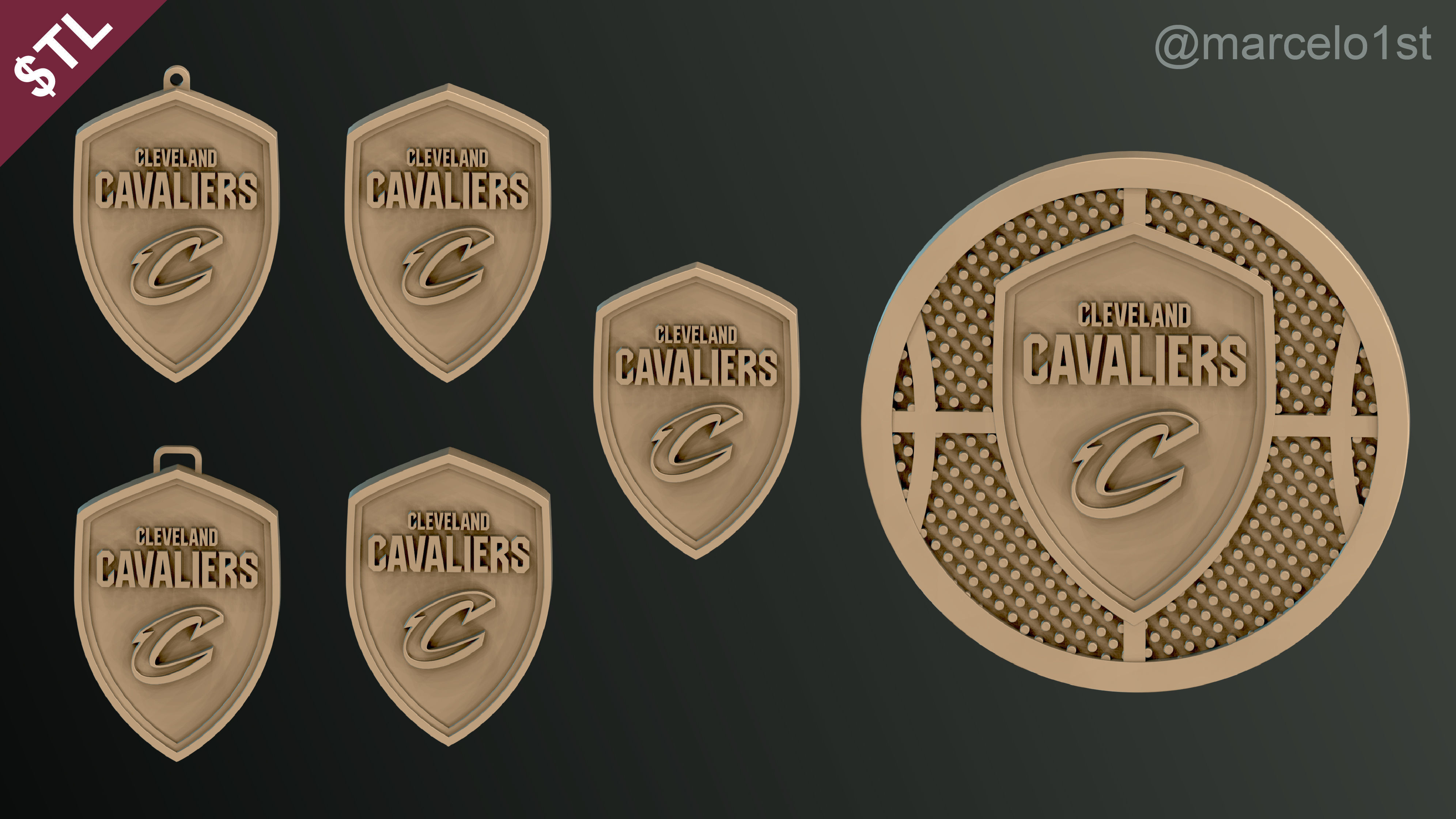 NBA CENTRAL - Cleveland Cavaliers Pack 3D print model_5