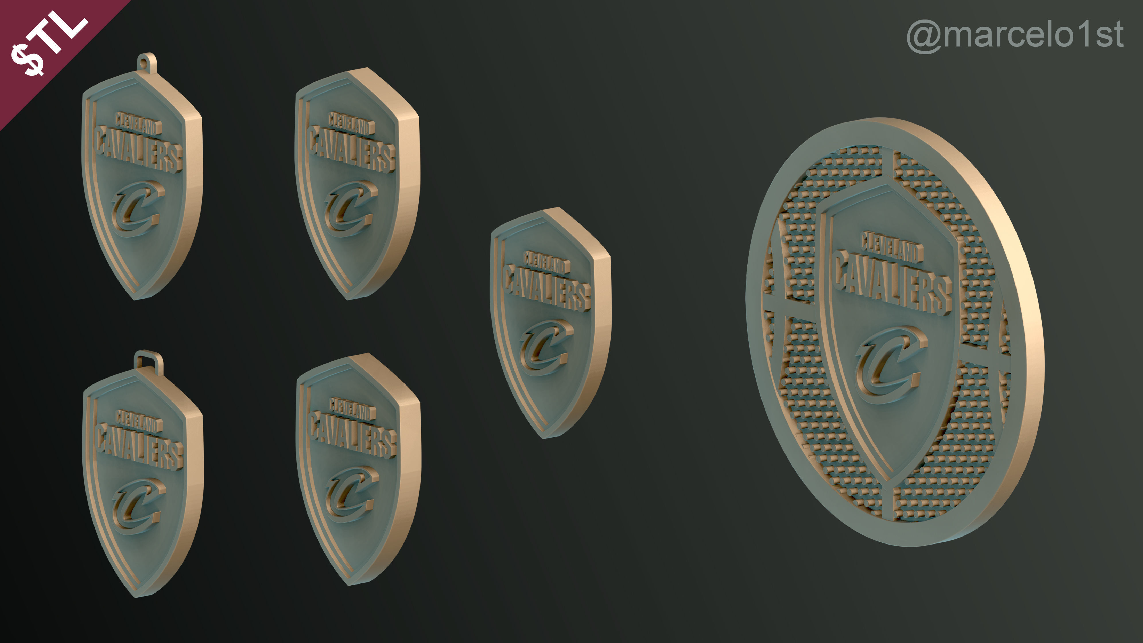 NBA CENTRAL - Cleveland Cavaliers Pack 3D print model_12