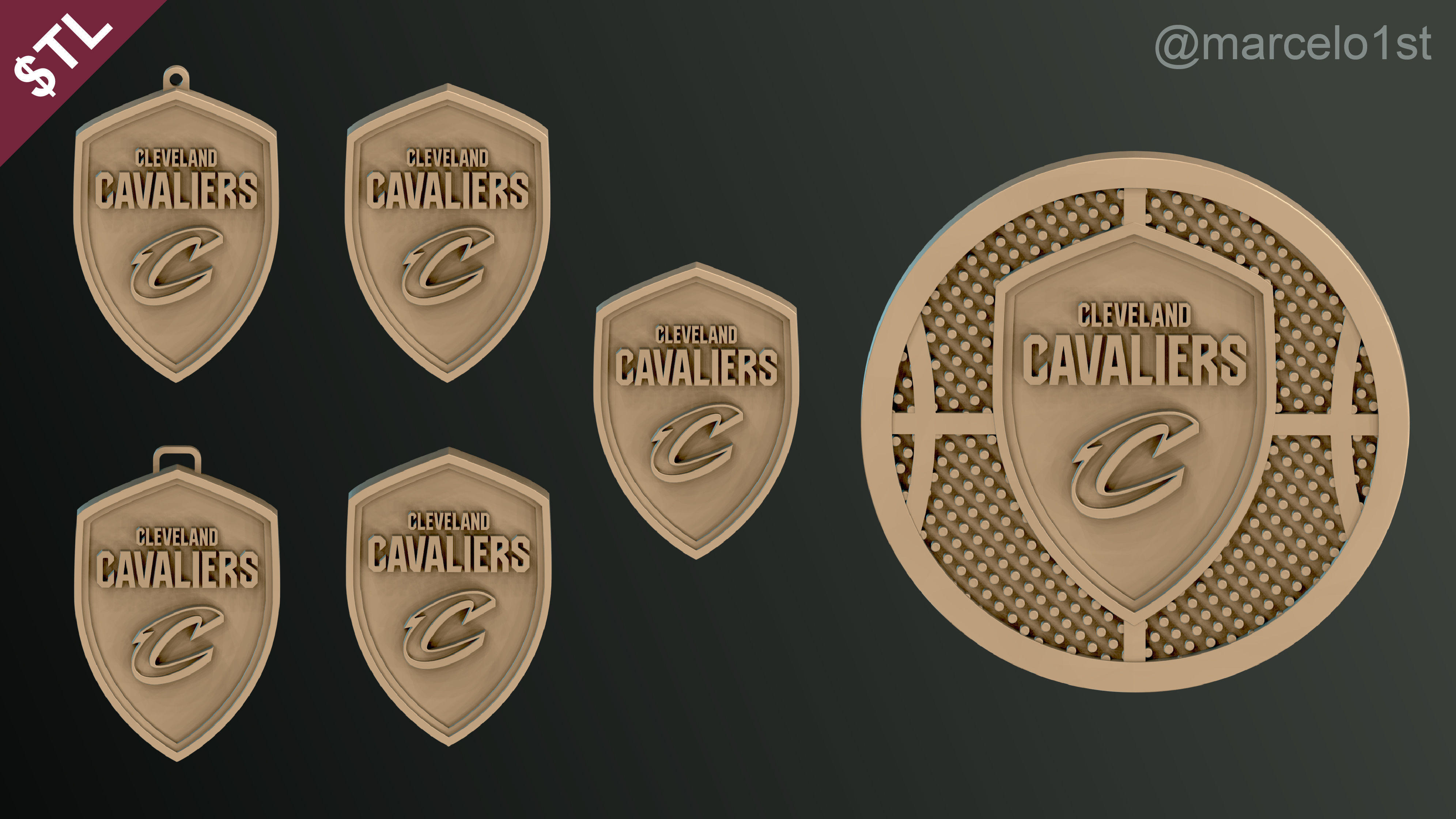 NBA CENTRAL - Cleveland Cavaliers Pack 3D print model_4