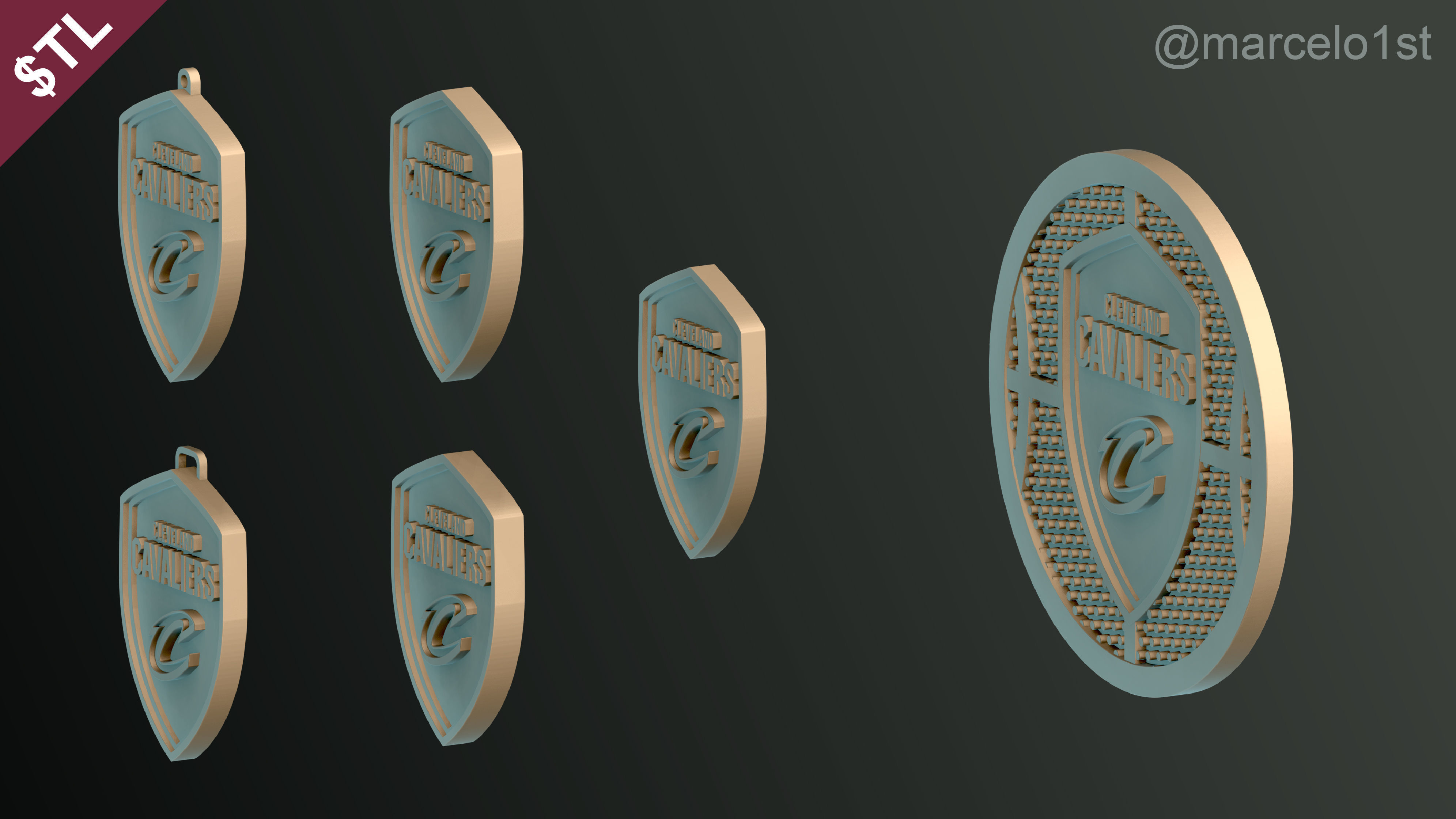 NBA CENTRAL - Cleveland Cavaliers Pack 3D print model_13