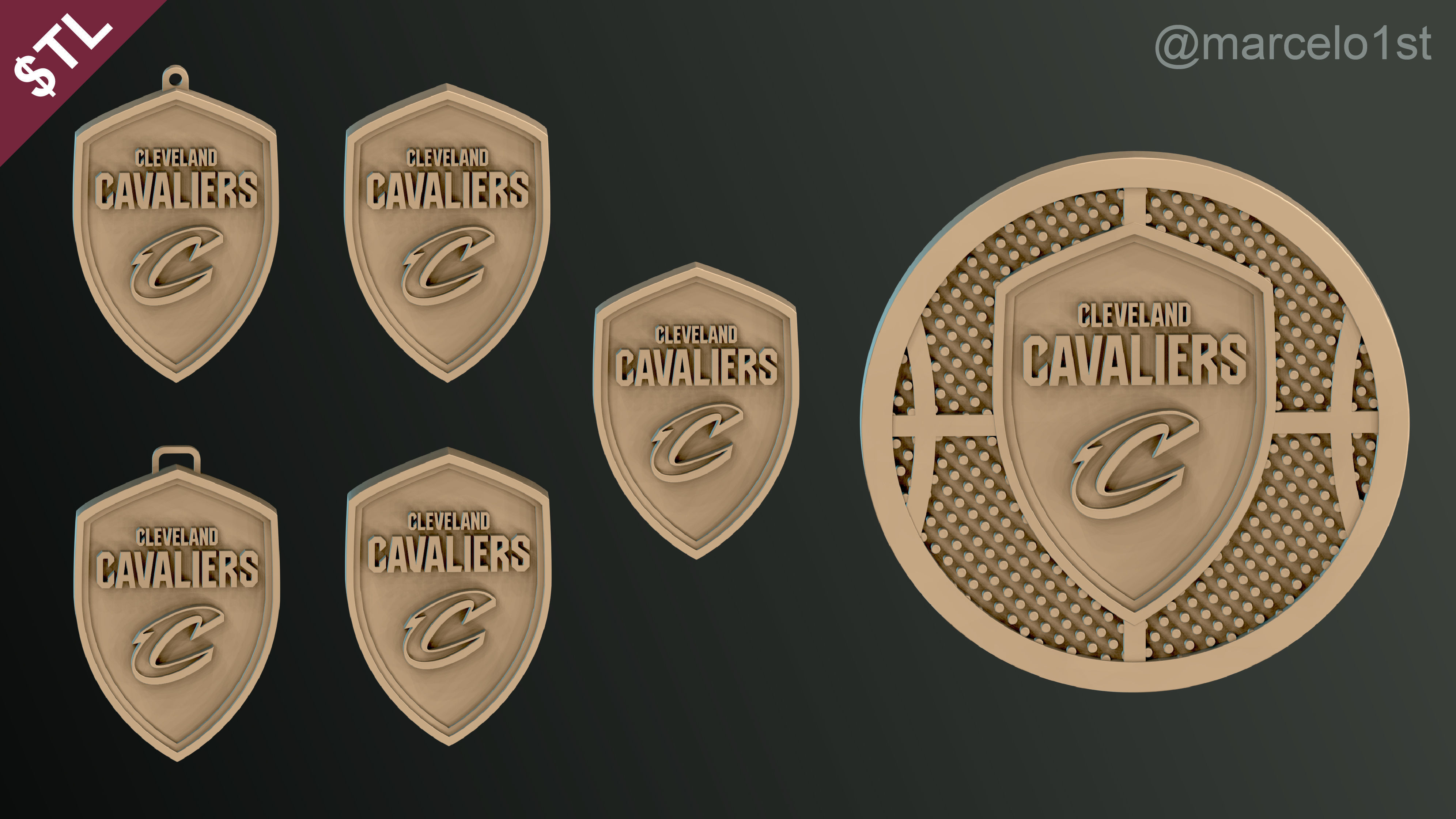 NBA CENTRAL - Cleveland Cavaliers Pack 3D print model_39