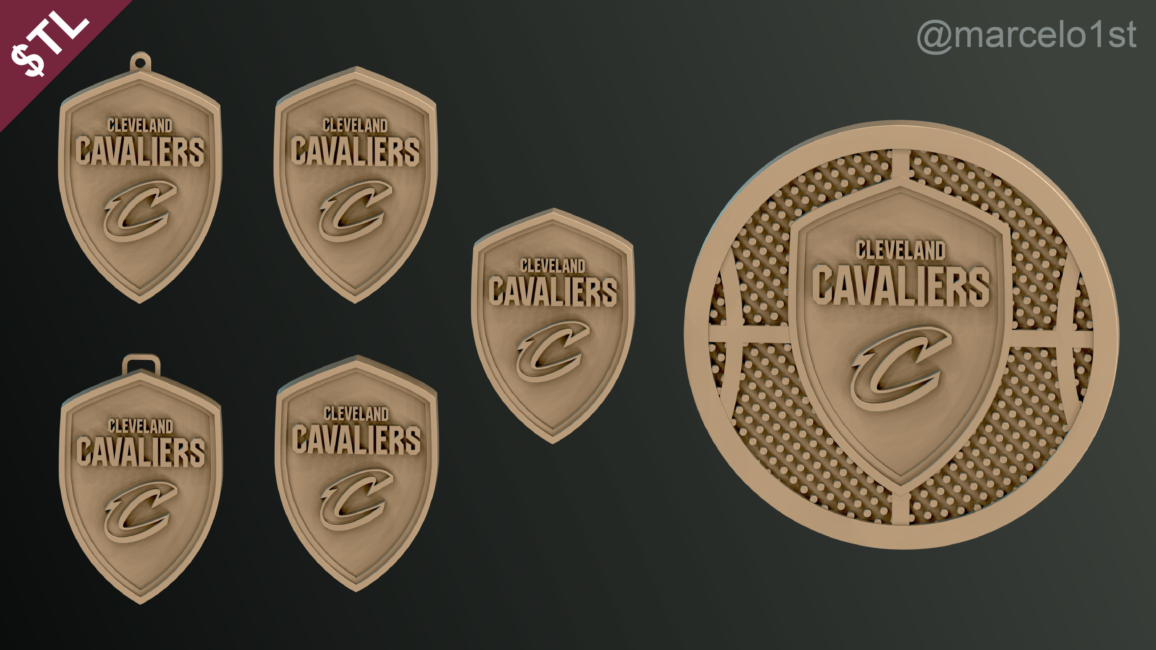 NBA CENTRAL - Cleveland Cavaliers Pack 3D print model_42