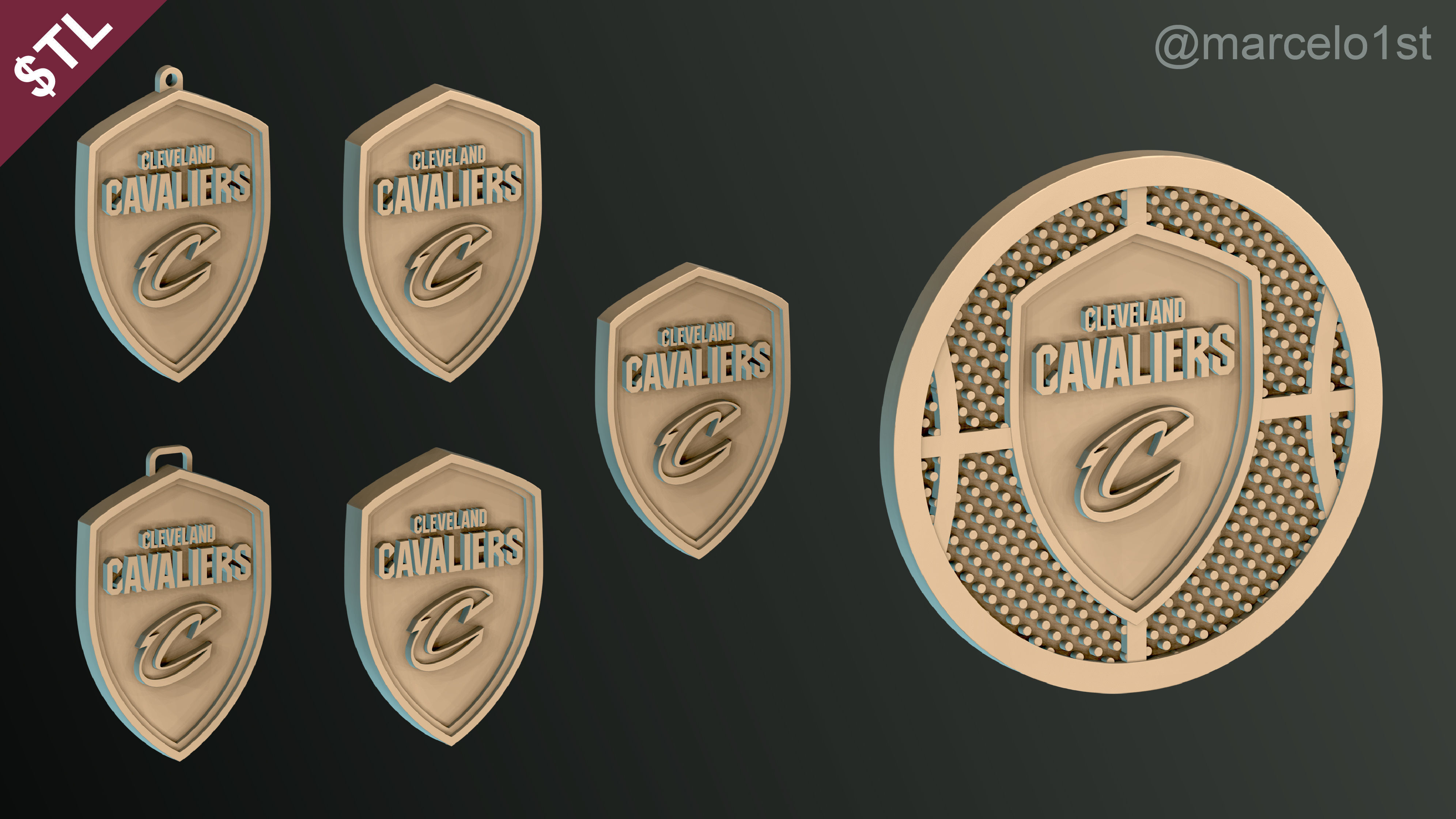 NBA CENTRAL - Cleveland Cavaliers Pack 3D print model_35