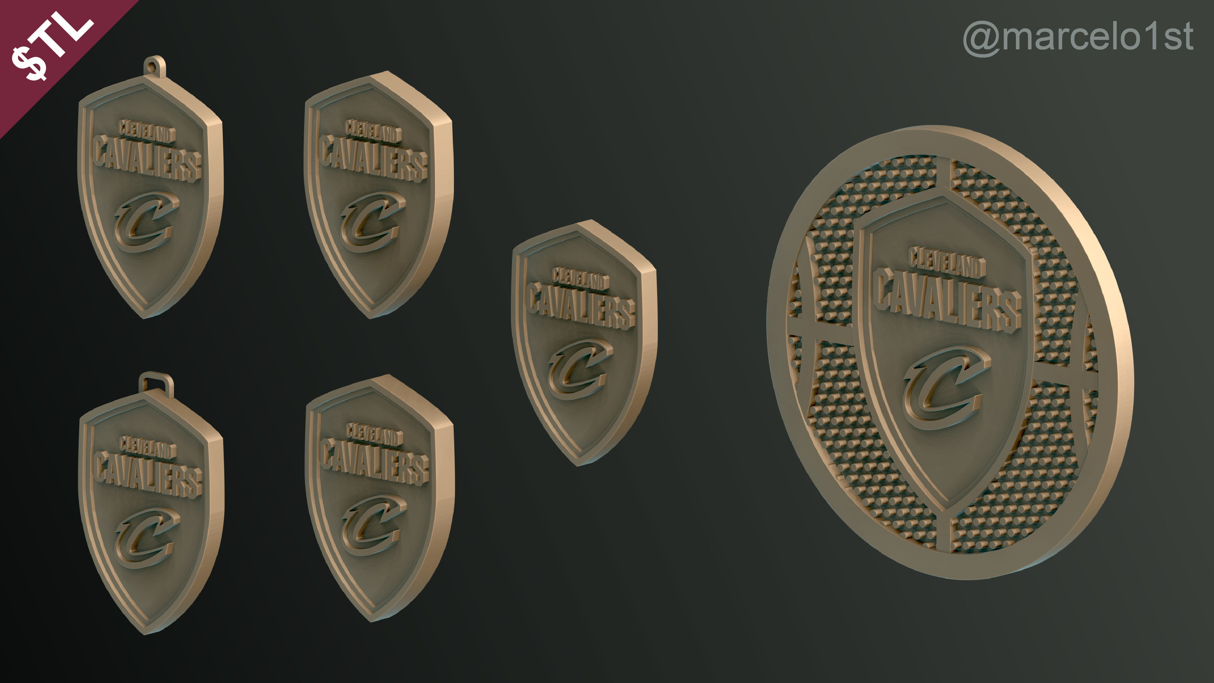 NBA CENTRAL - Cleveland Cavaliers Pack 3D print model_11