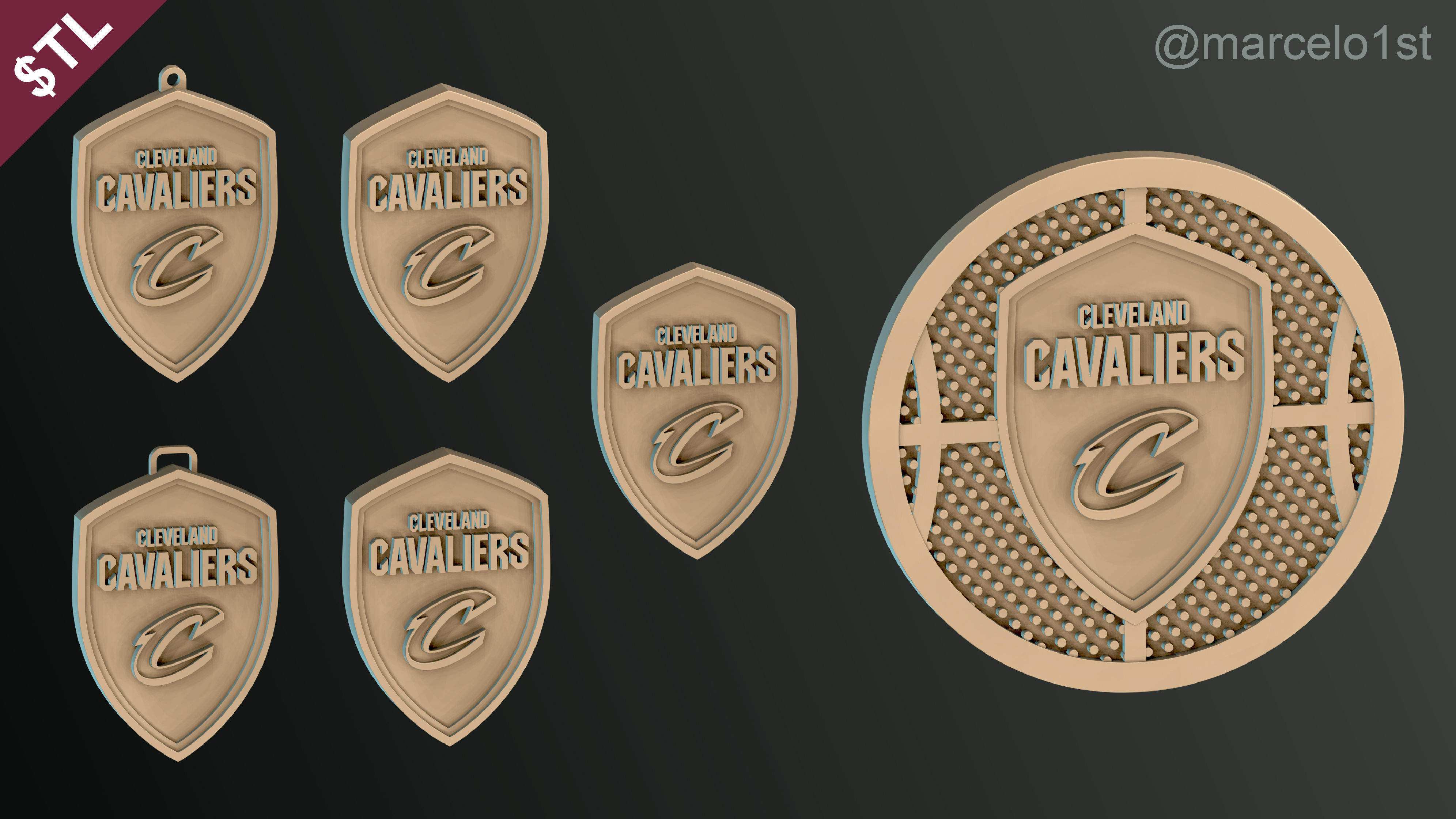 NBA CENTRAL - Cleveland Cavaliers Pack 3D print model_37