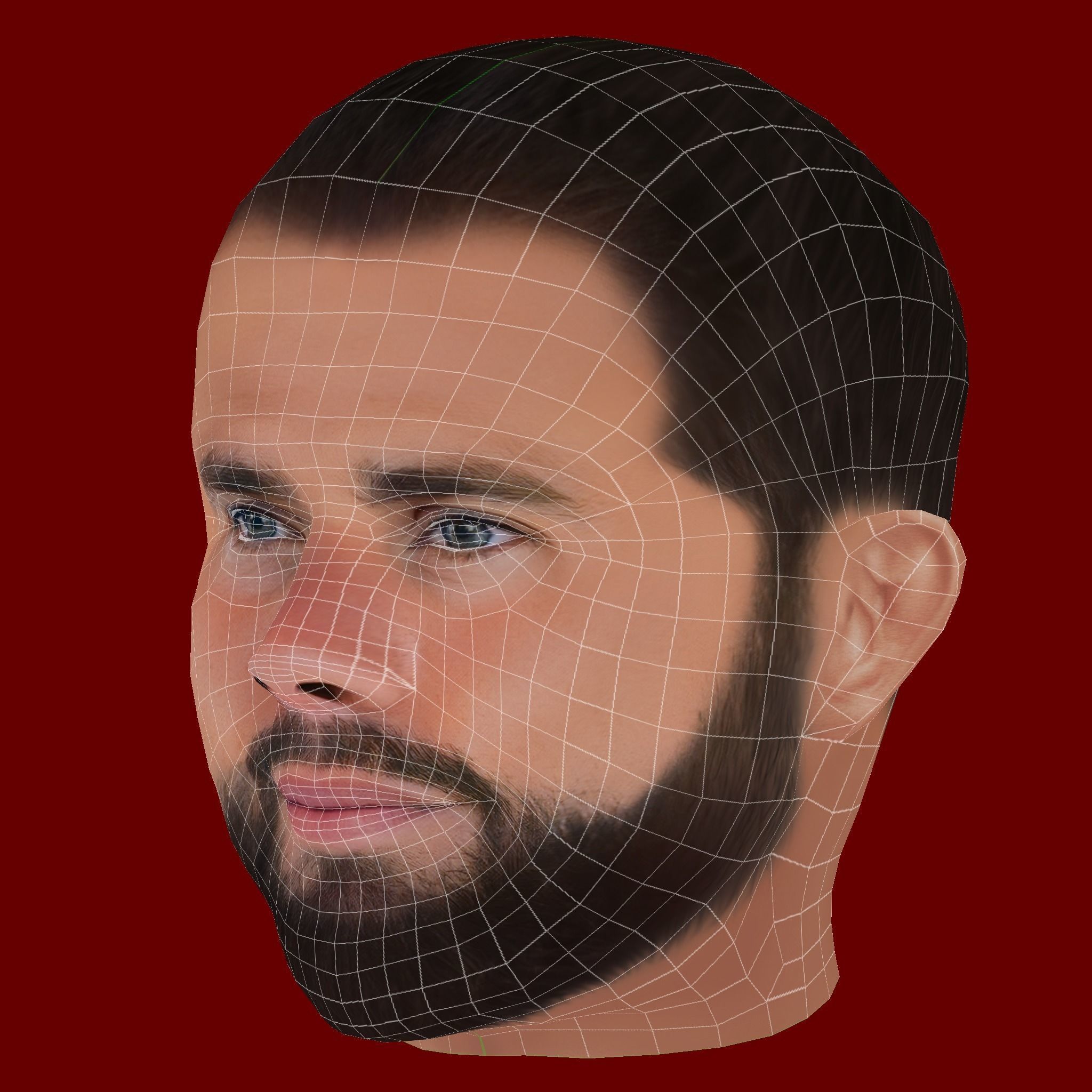 Nacho Fernandez Head - Low poly head for game Low-poly 3D model_7