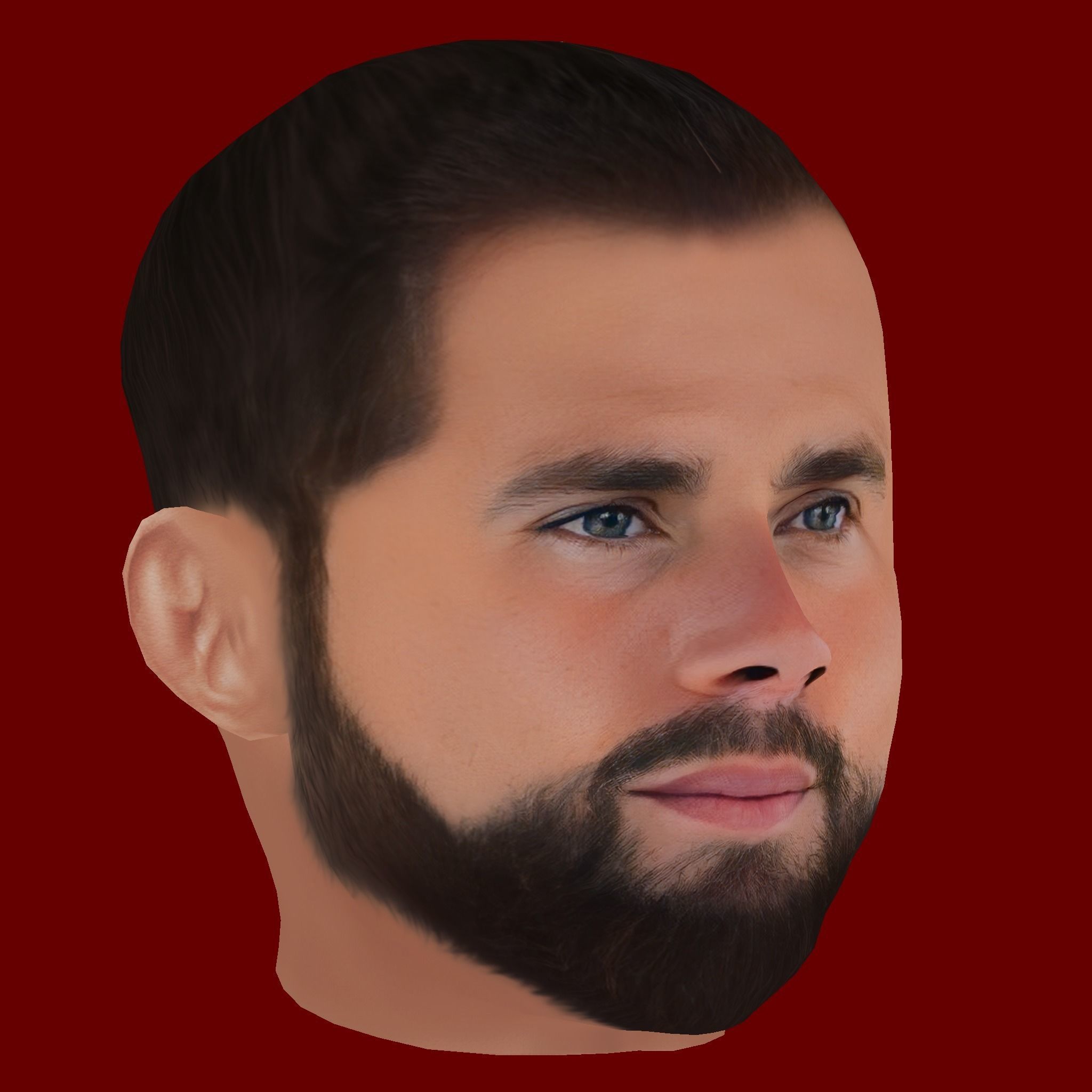 Nacho Fernandez Head - Low poly head for game Low-poly 3D model_6