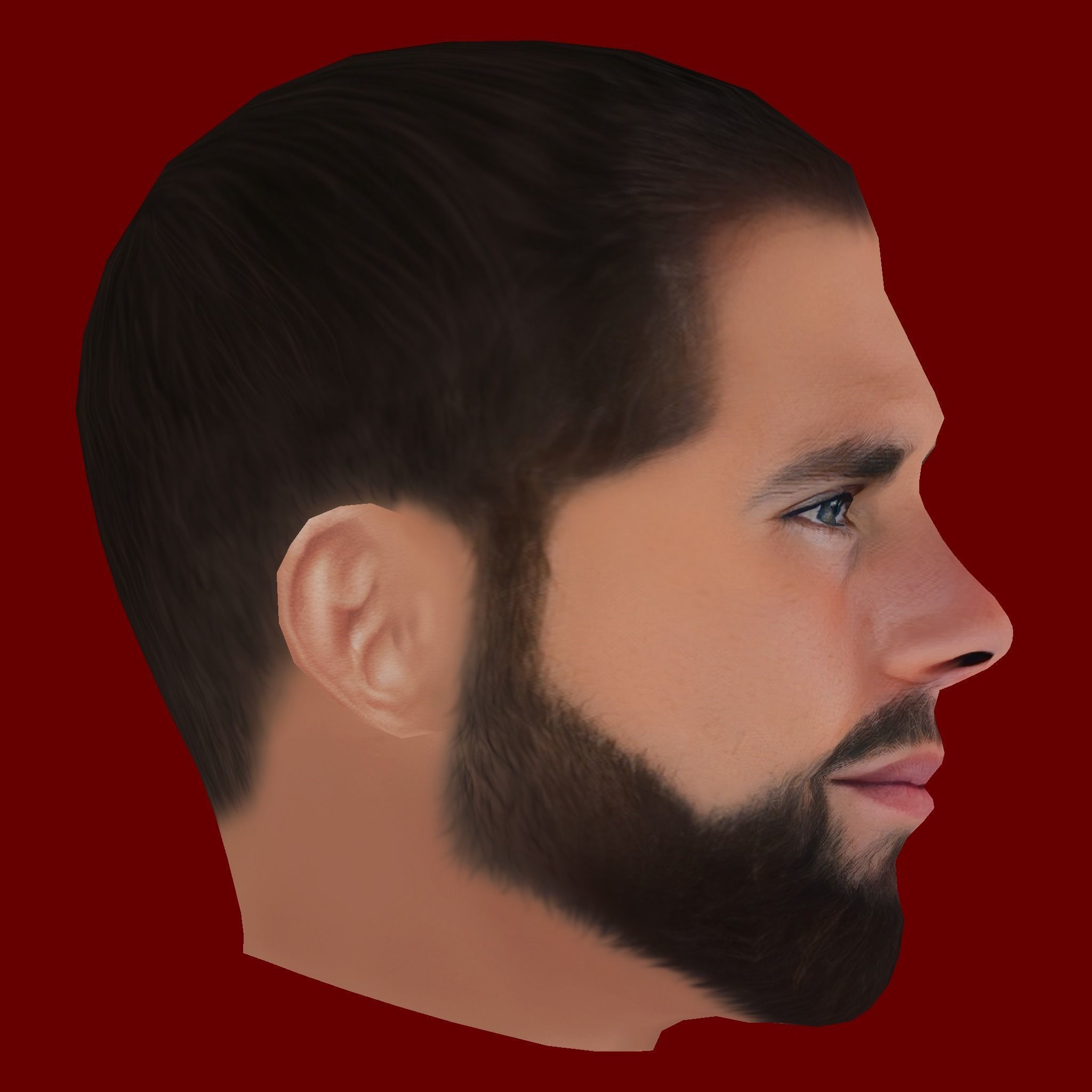 Nacho Fernandez Head - Low poly head for game Low-poly 3D model_5