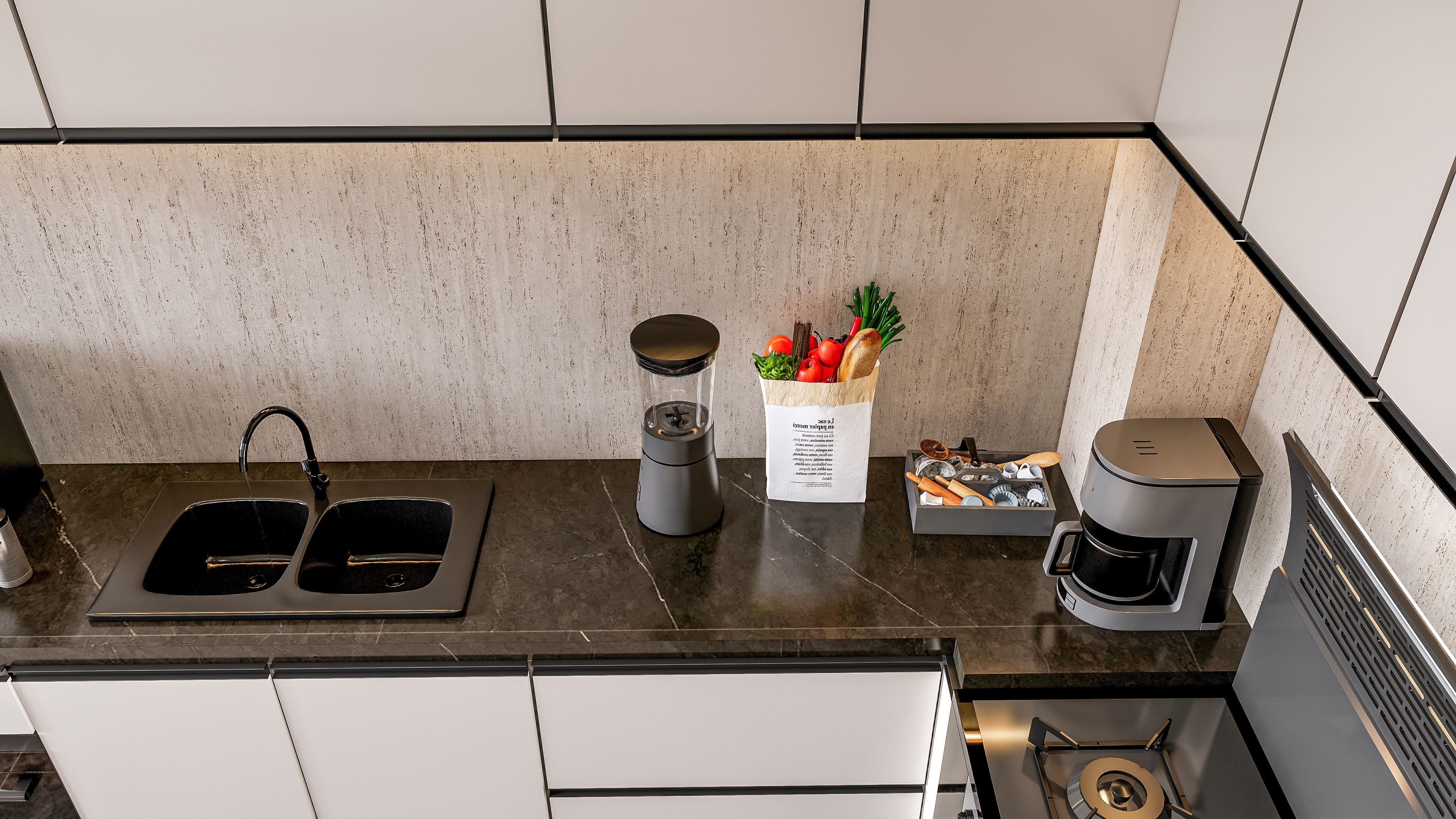 Kitchen Modern interior  0051 3D model_15