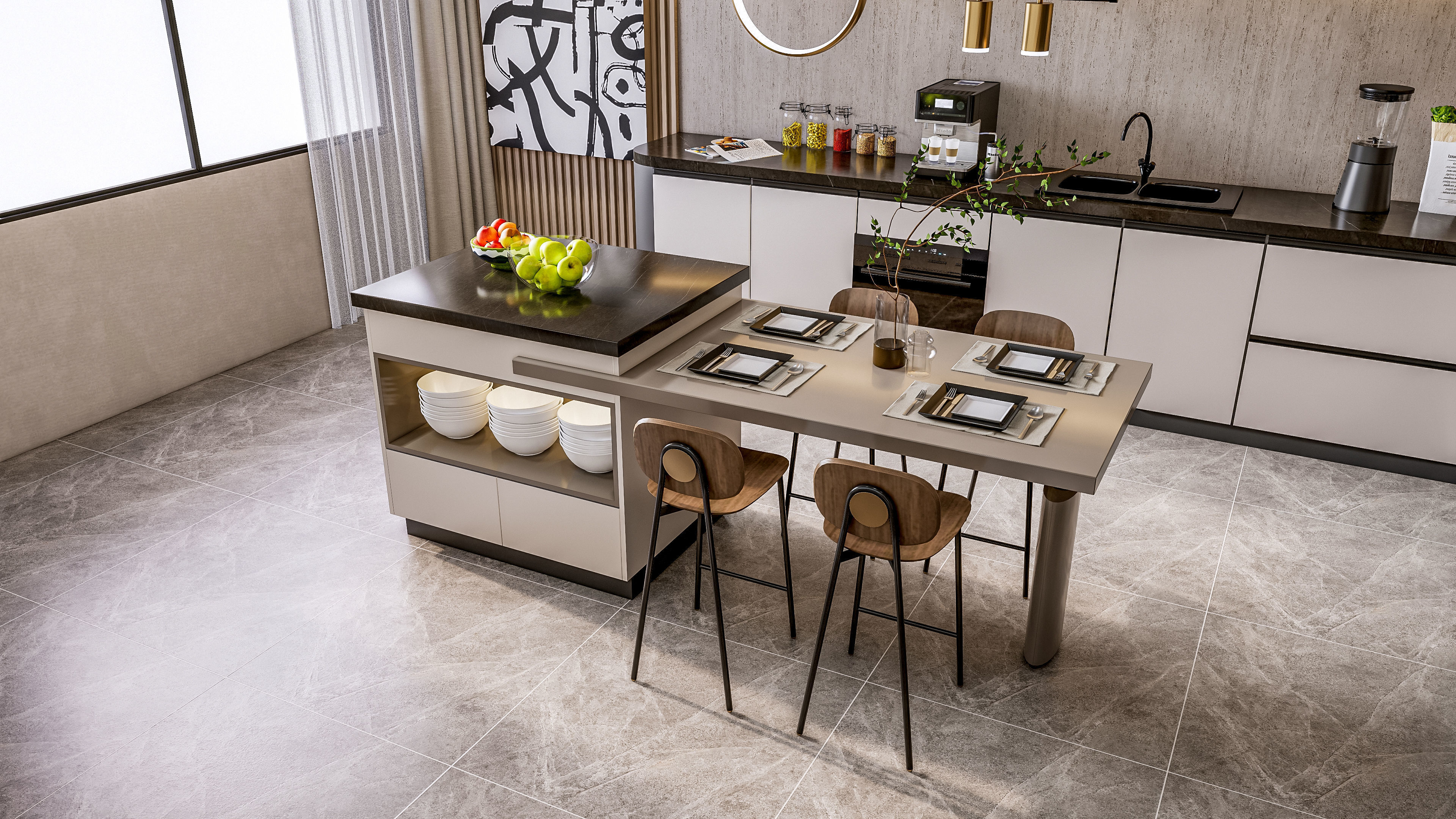 Kitchen Modern interior  0051 3D model_18