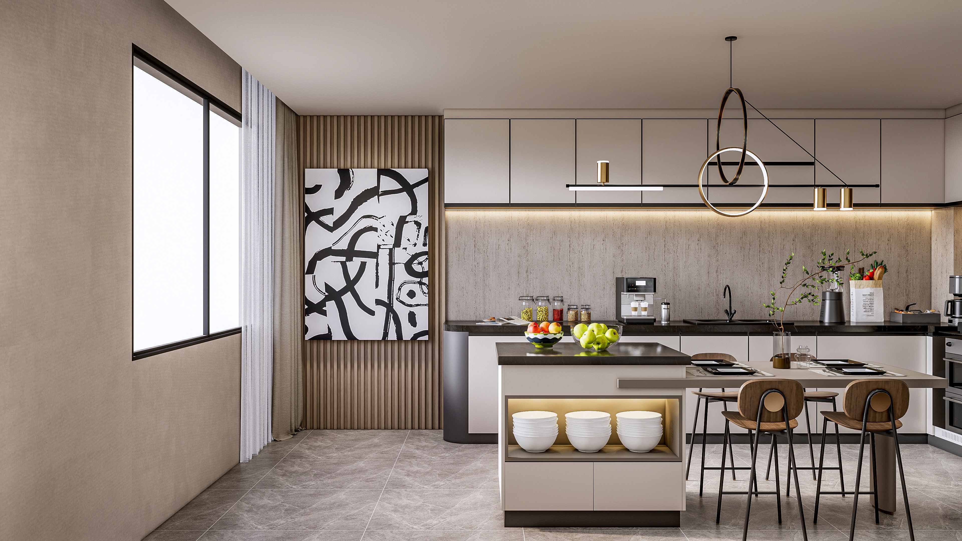 Kitchen Modern interior  0051 3D model_5