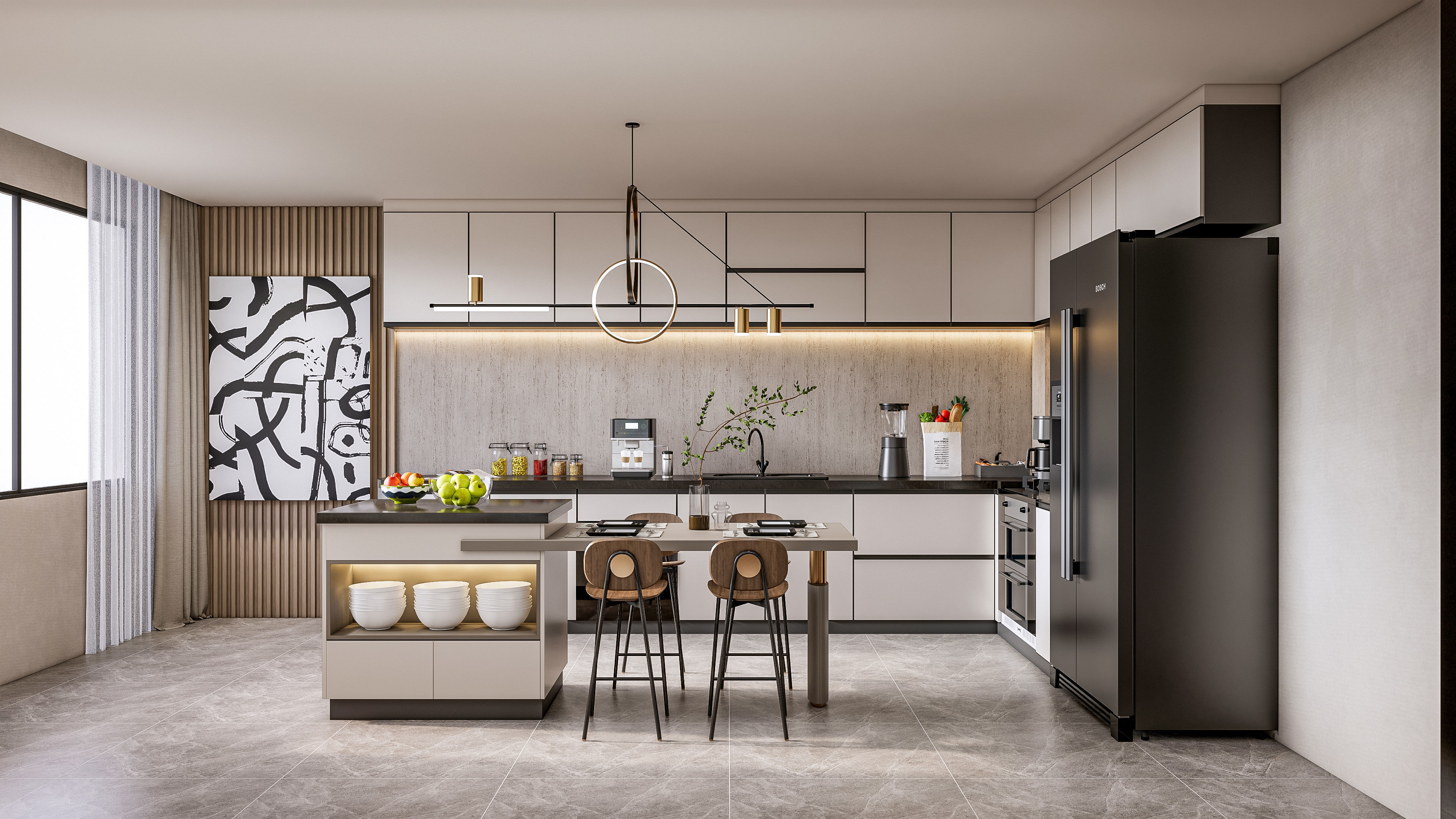 Kitchen Modern interior  0051 3D model_8