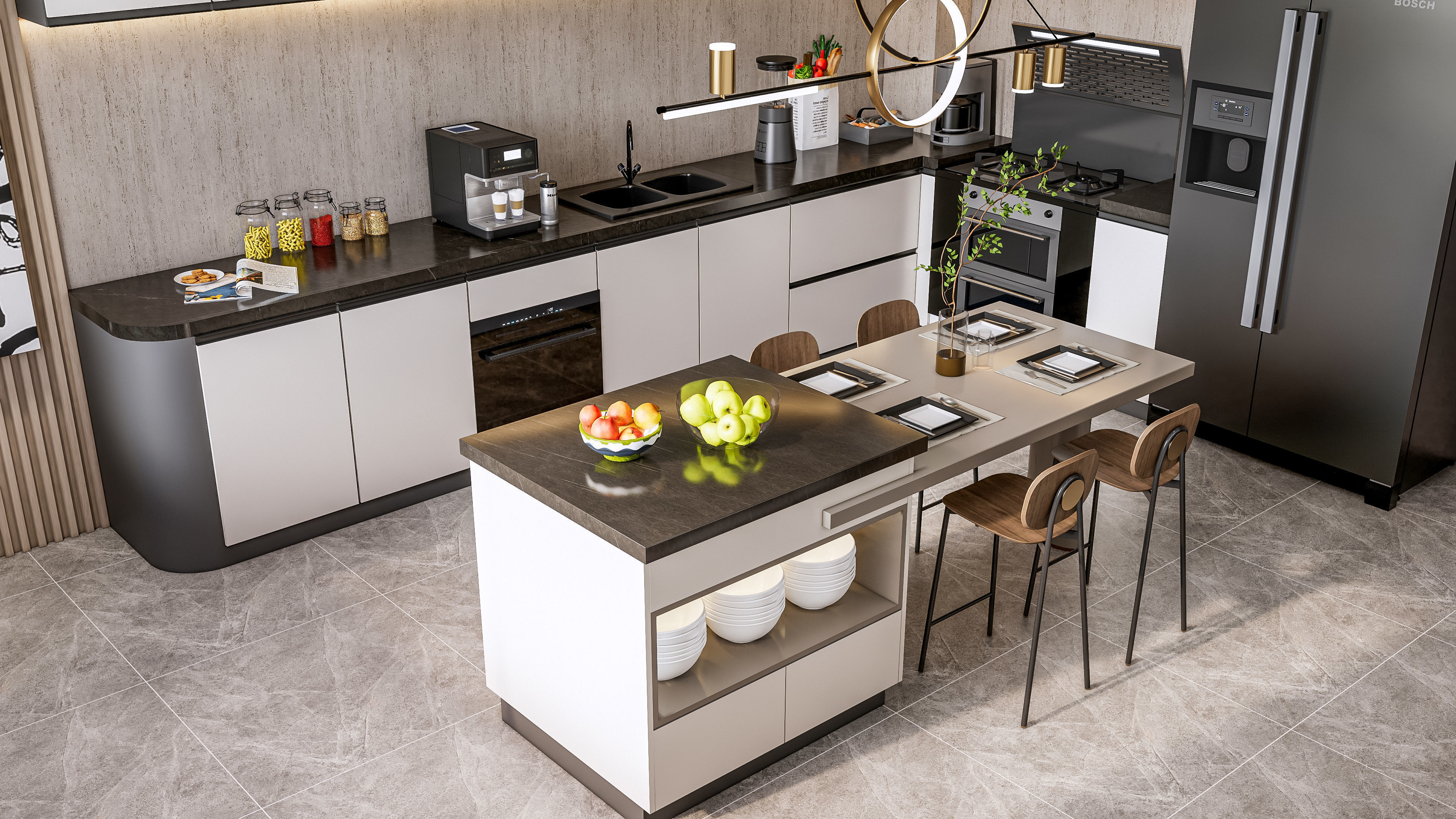 Kitchen Modern interior  0051 3D model_17