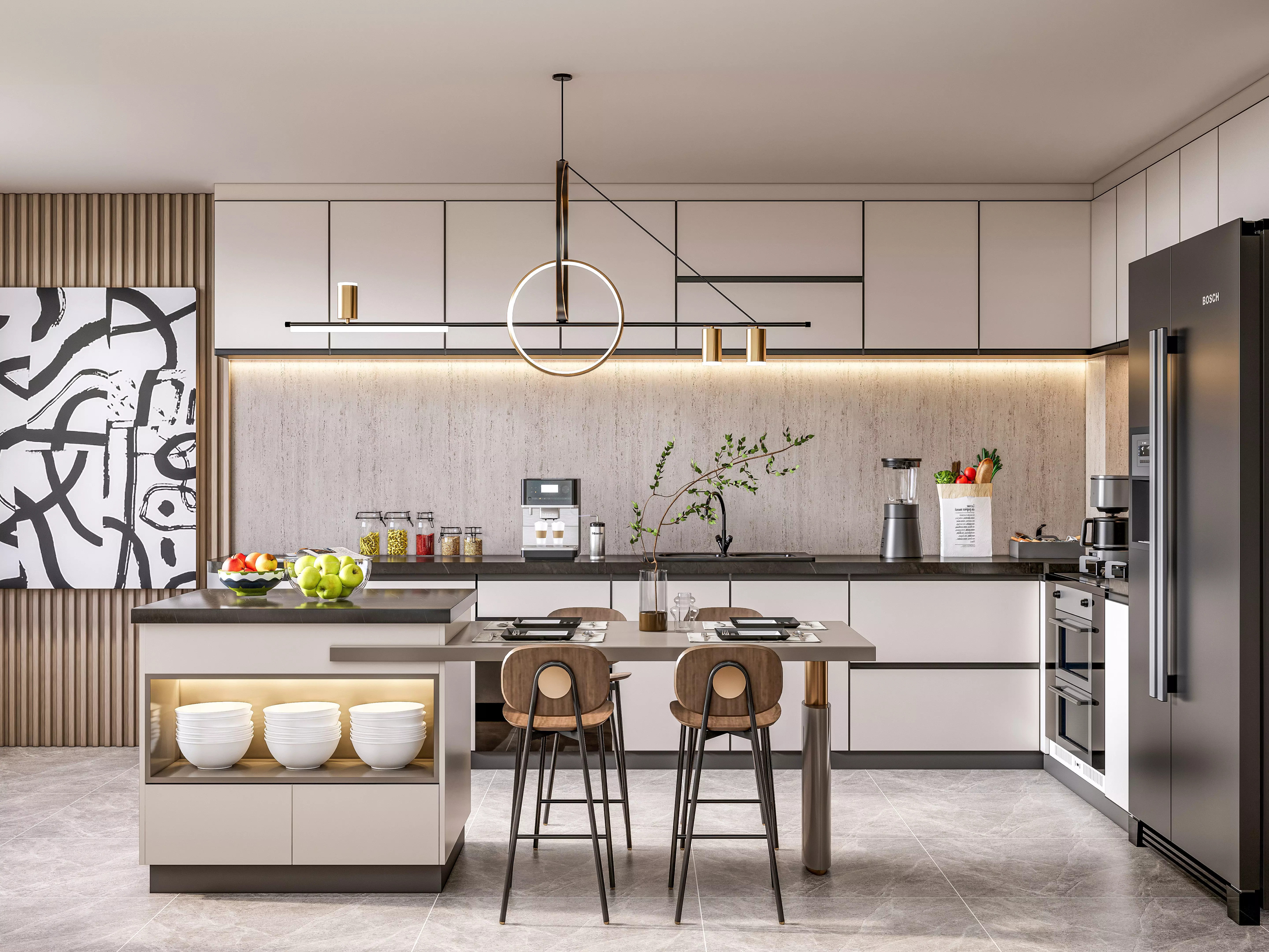 Kitchen Modern interior  0051 3D model_0