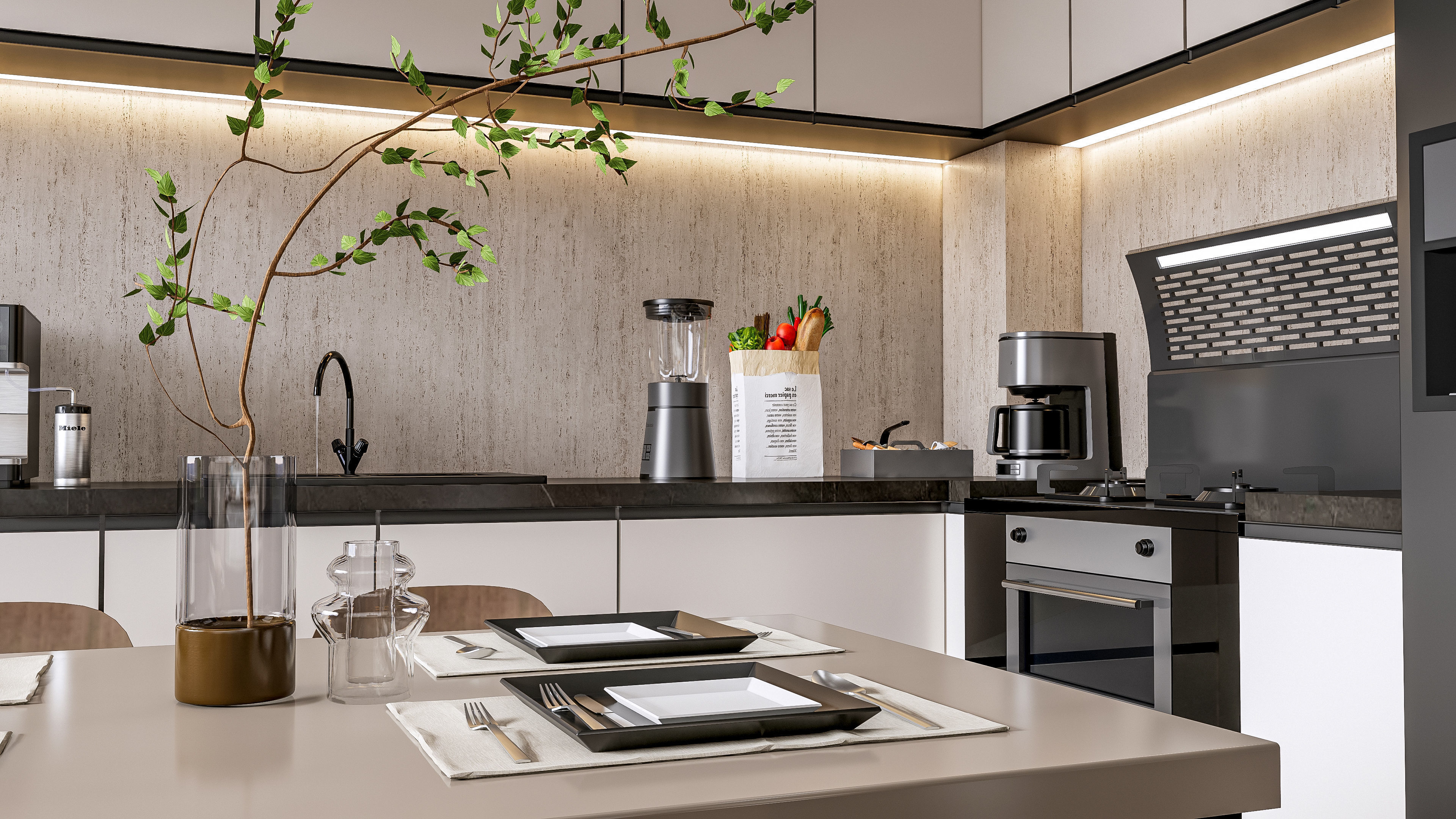 Kitchen Modern interior  0051 3D model_2
