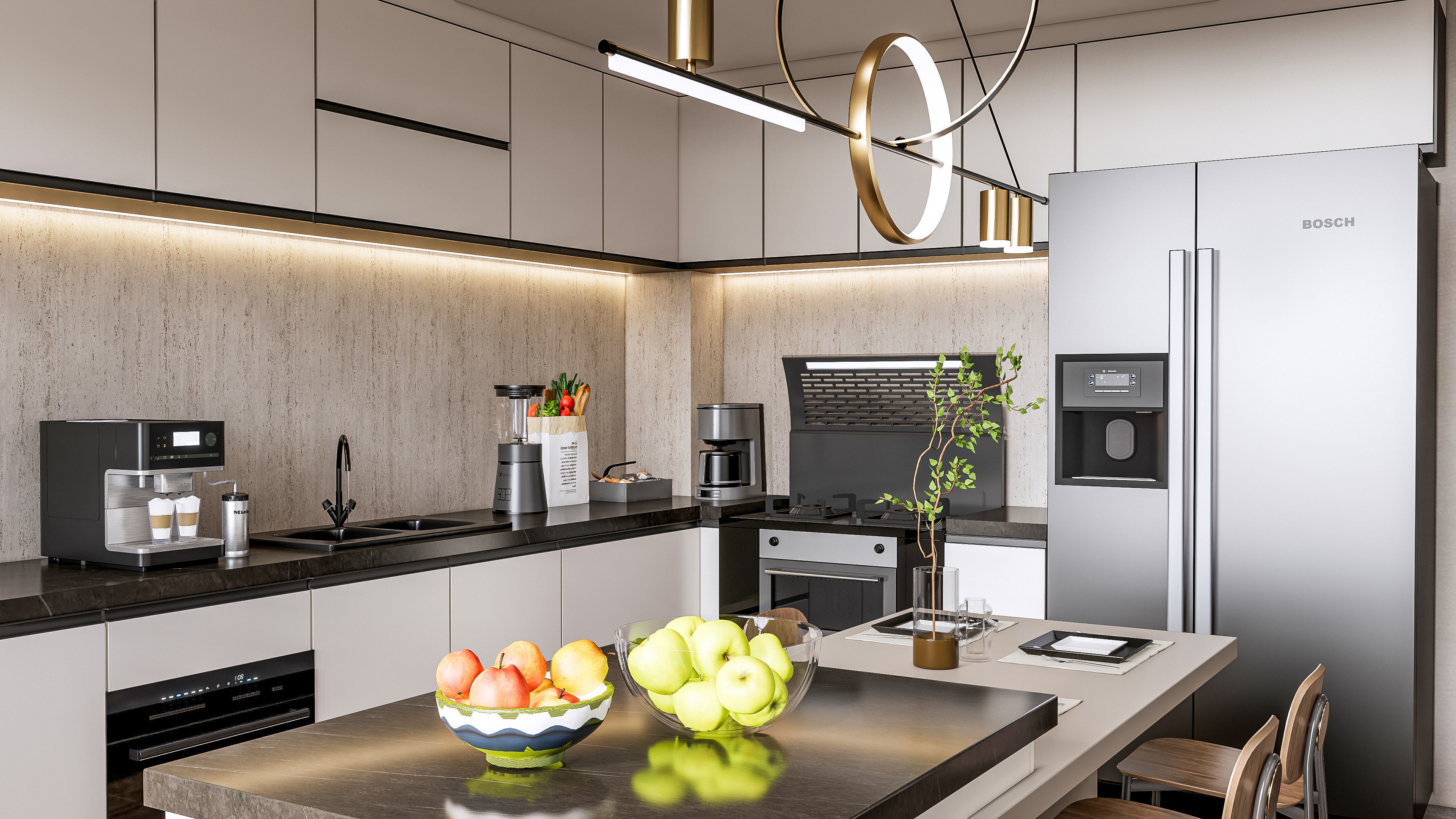 Kitchen Modern interior  0051 3D model_7