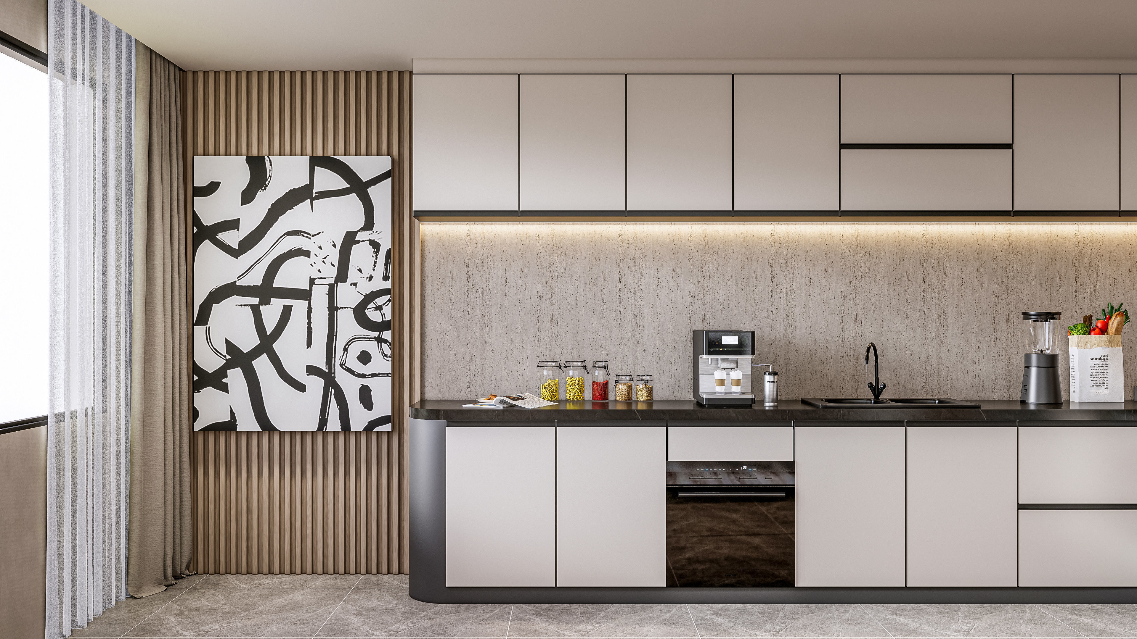 Kitchen Modern interior  0051 3D model_14