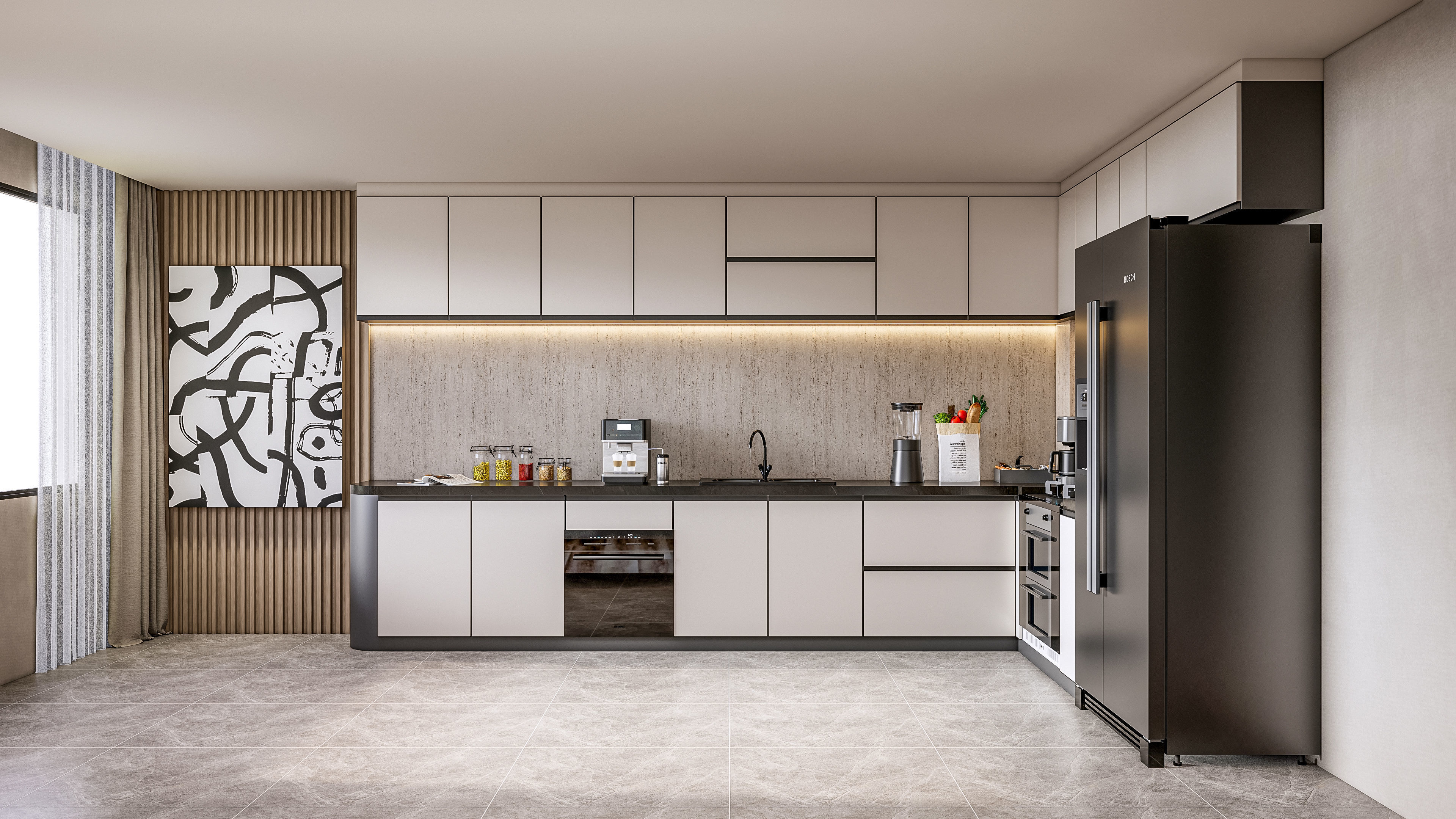Kitchen Modern interior  0051 3D model_4