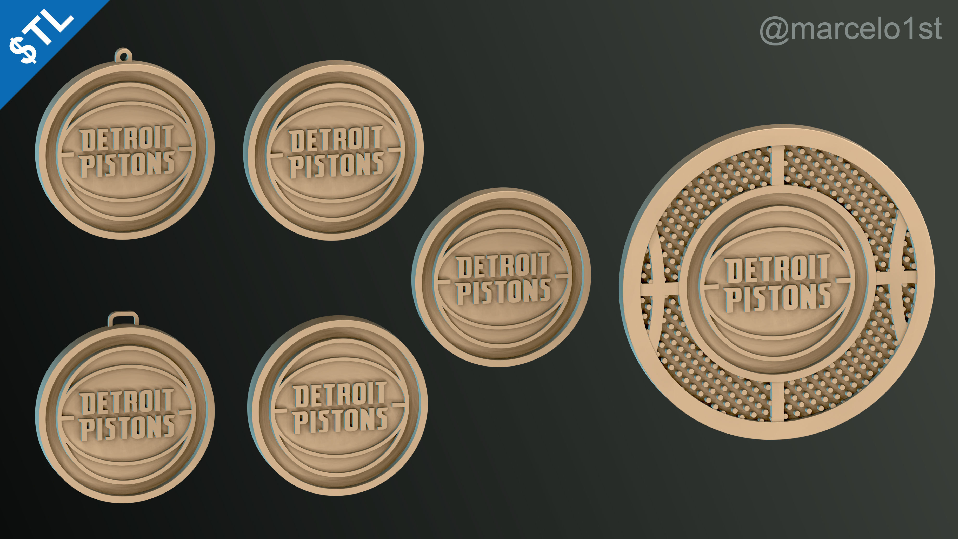 NBA CENTRAL - Detroit Pistons Pack 3D print model_37
