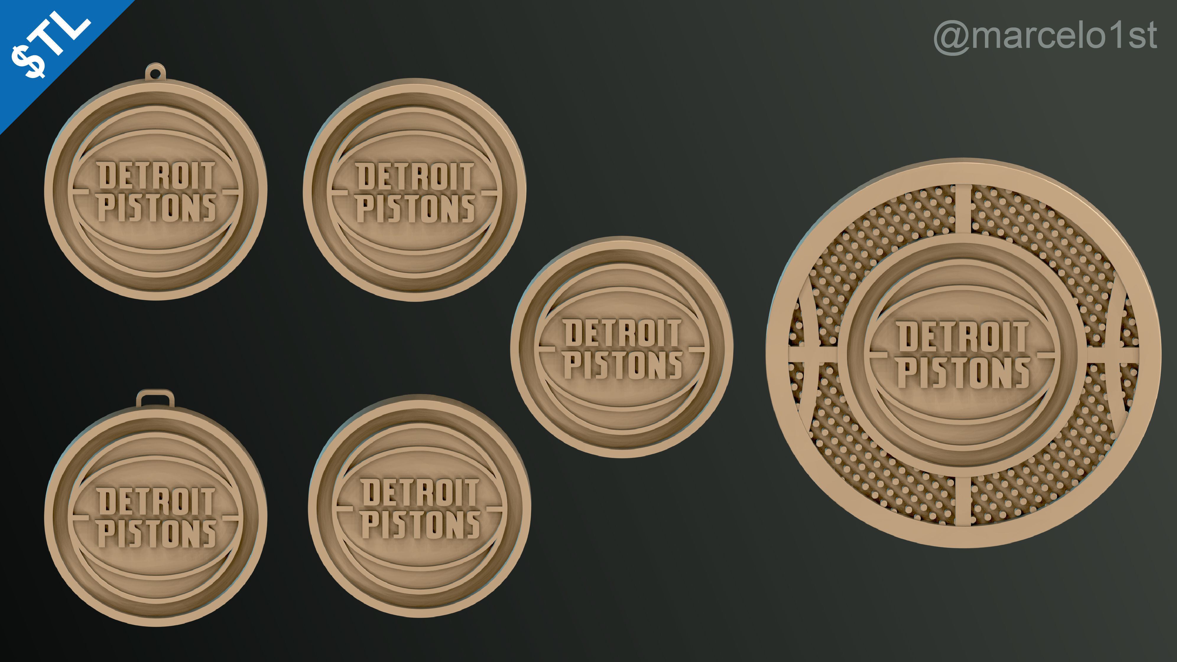 NBA CENTRAL - Detroit Pistons Pack 3D print model_4