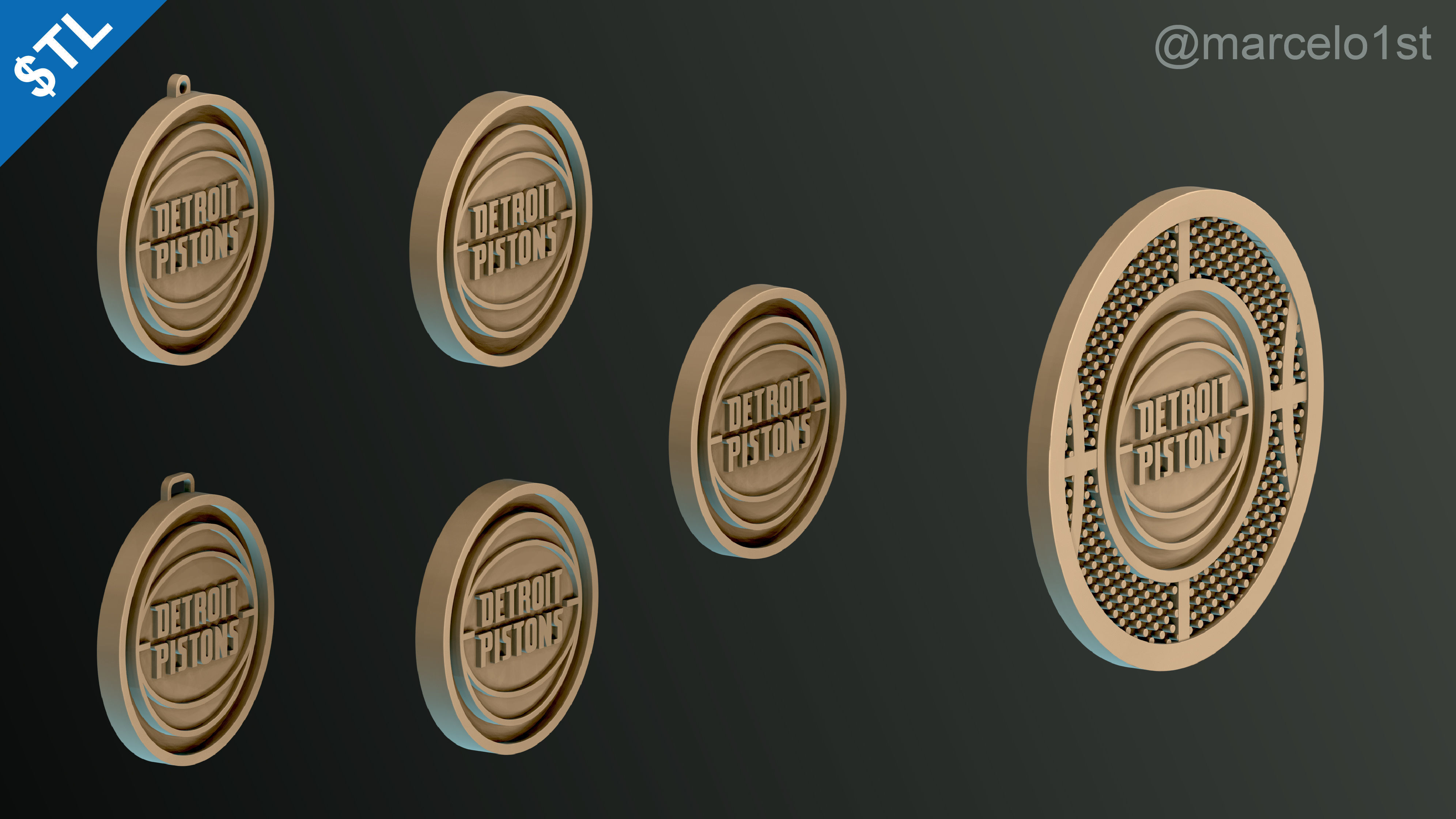 NBA CENTRAL - Detroit Pistons Pack 3D print model_32