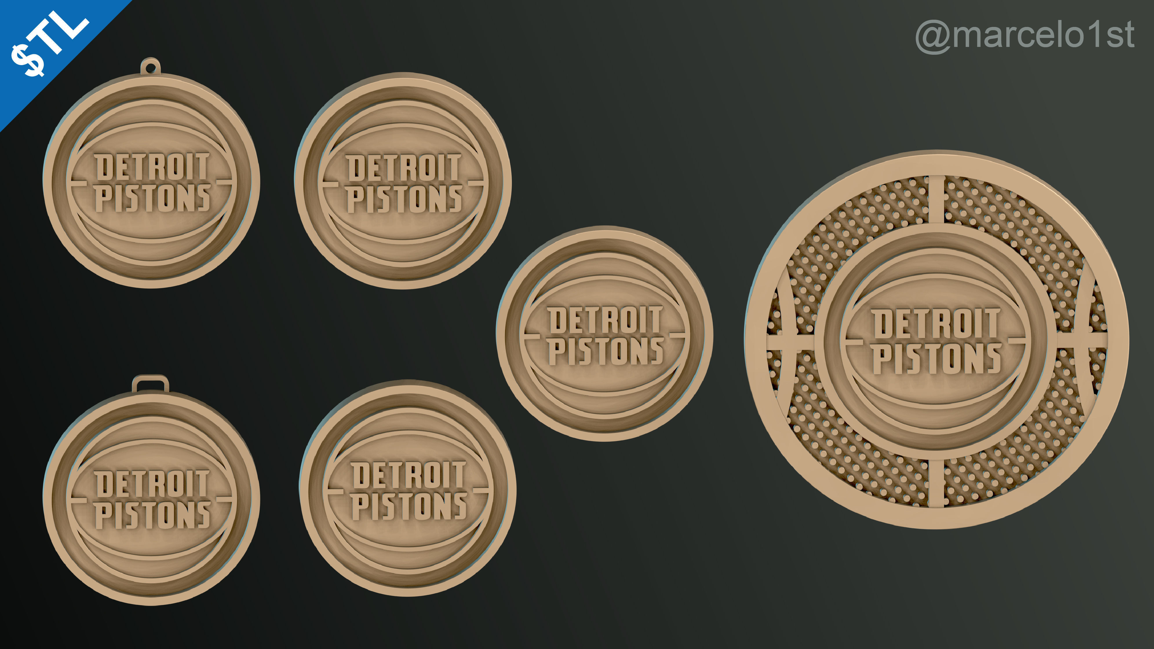 NBA CENTRAL - Detroit Pistons Pack 3D print model_39