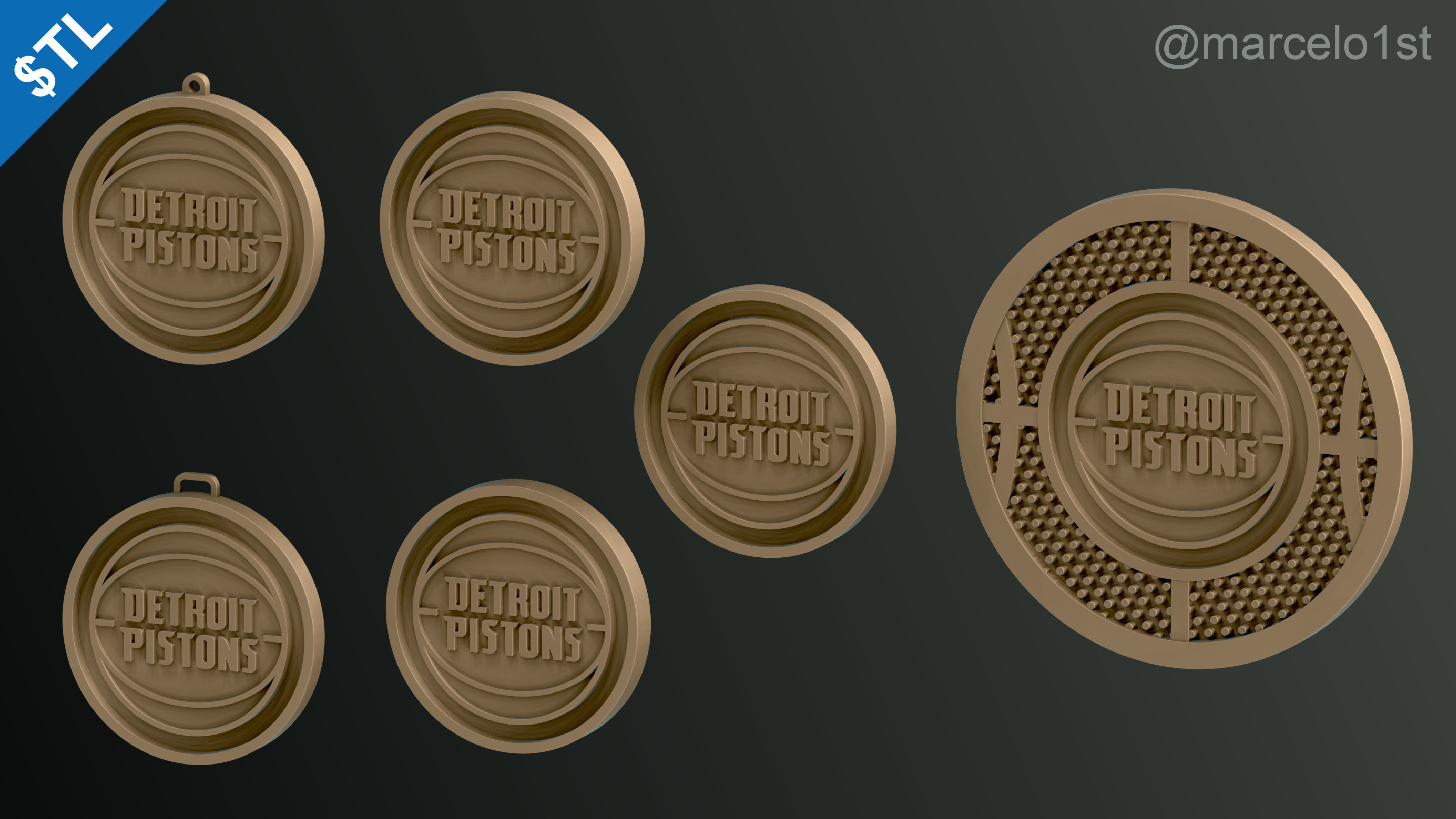 NBA CENTRAL - Detroit Pistons Pack 3D print model_9