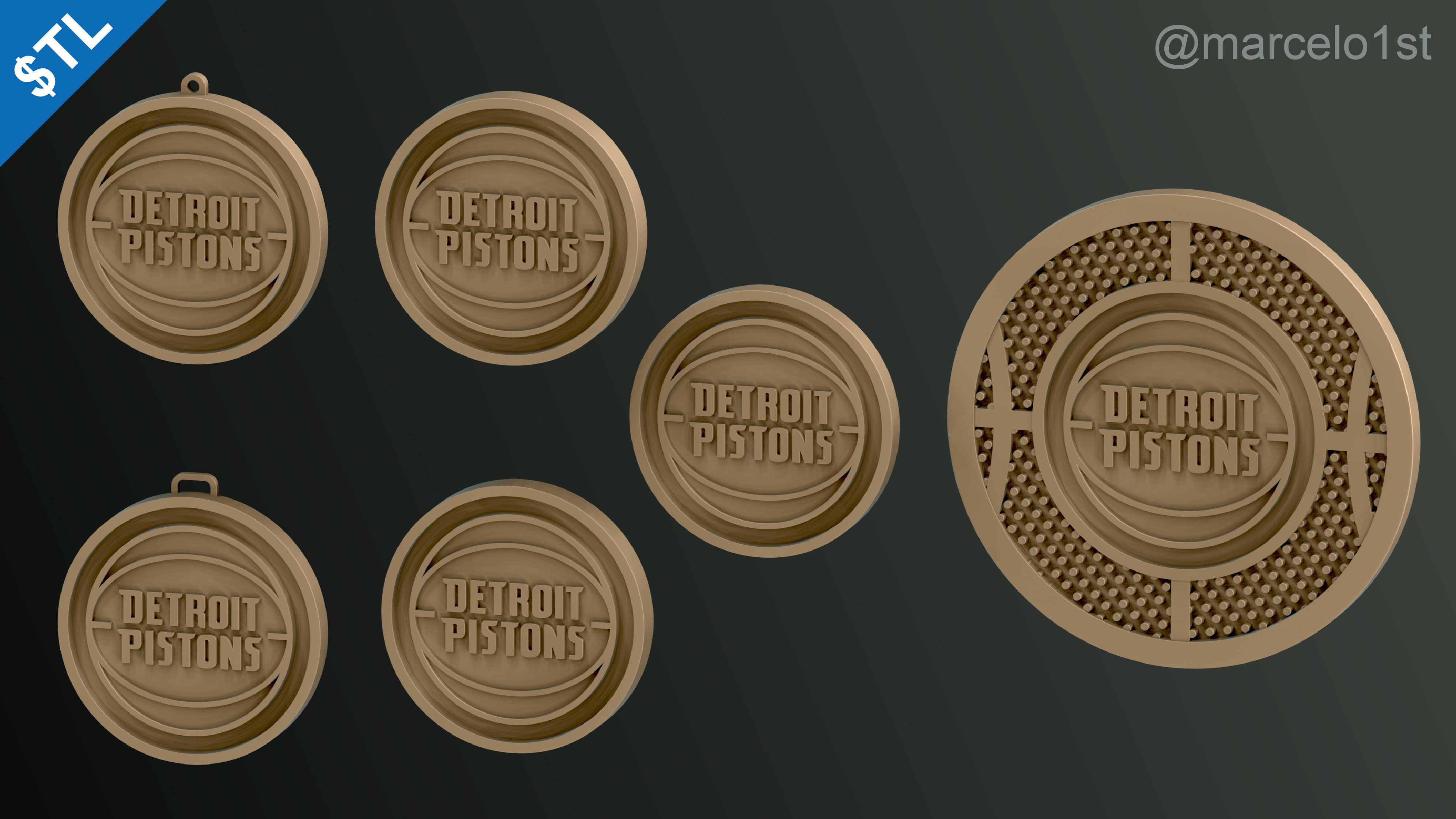 NBA CENTRAL - Detroit Pistons Pack 3D print model_8